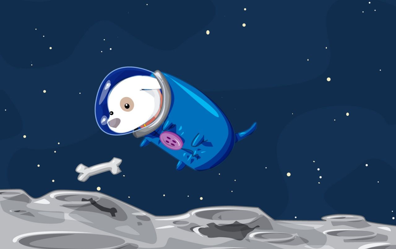 Space dog wallpaper. Space dog