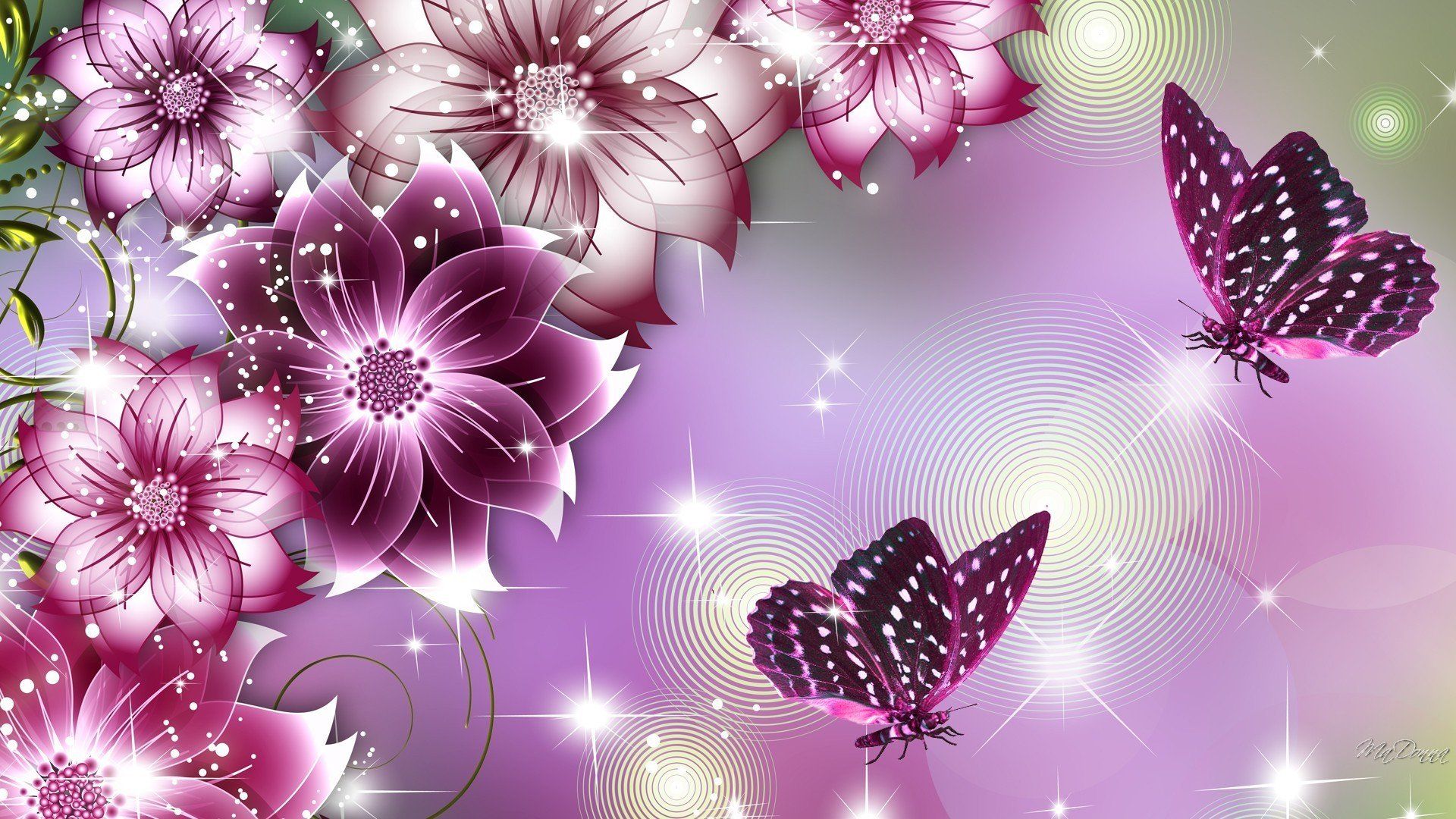 Butterfly Wallpaper With Flower