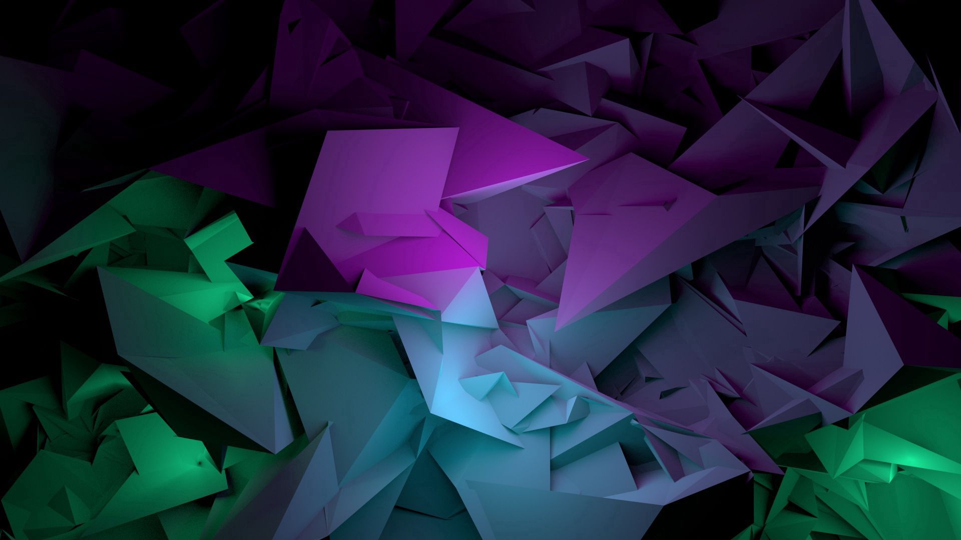 Download wallpaper 1920x1080 abstract, shapes, purple, green HD