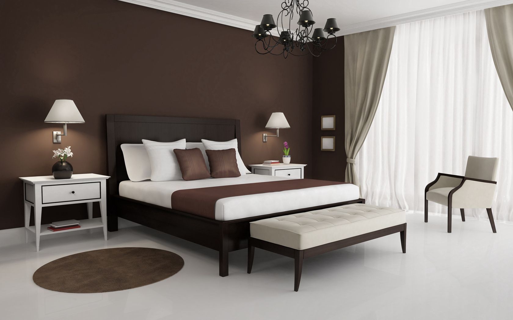 Download wallpaper 1680x1050 hotel, room, bed, furniture, luxury