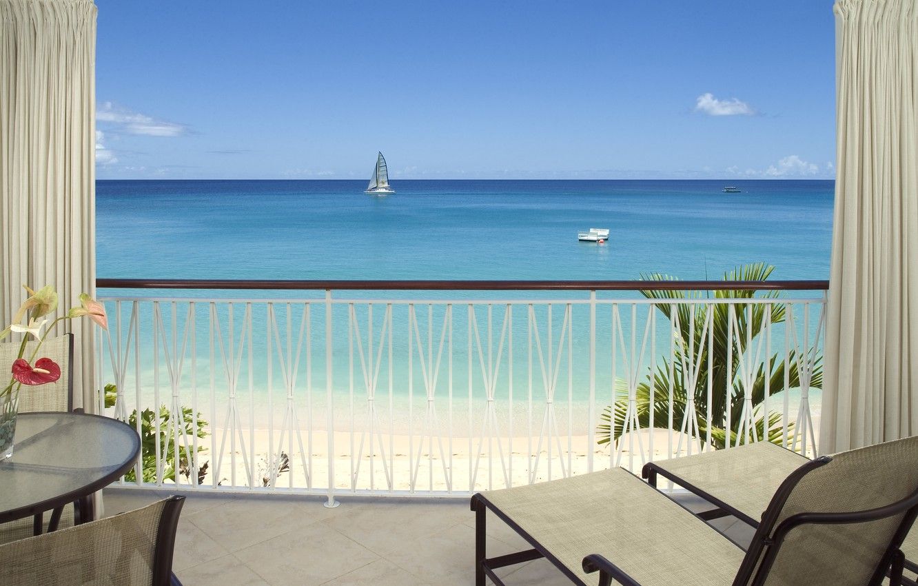 Wallpaper hotel, room, balcony, ocean view image for desktop