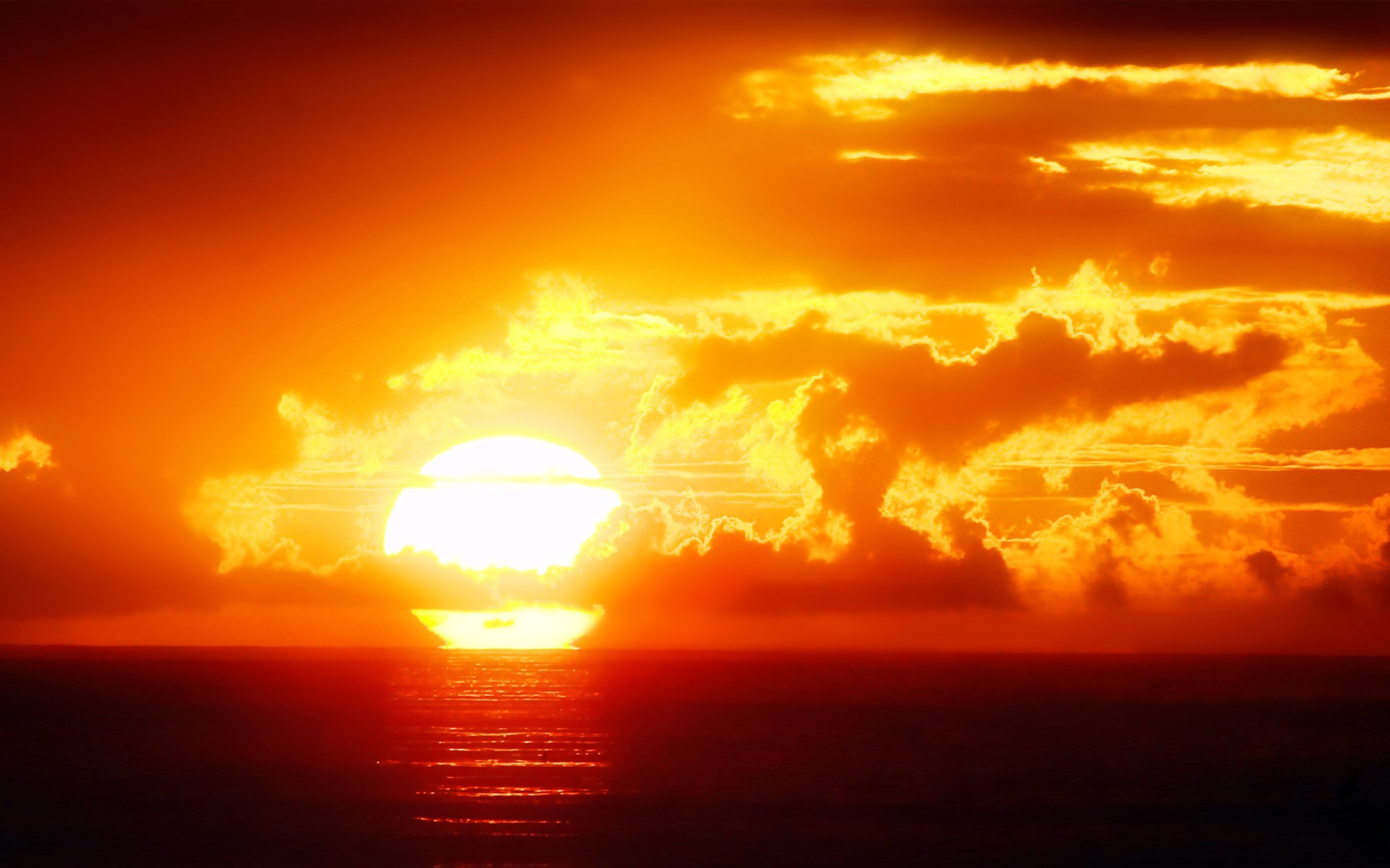 Orange Ocean Sunset Wallpaper. Beautiful