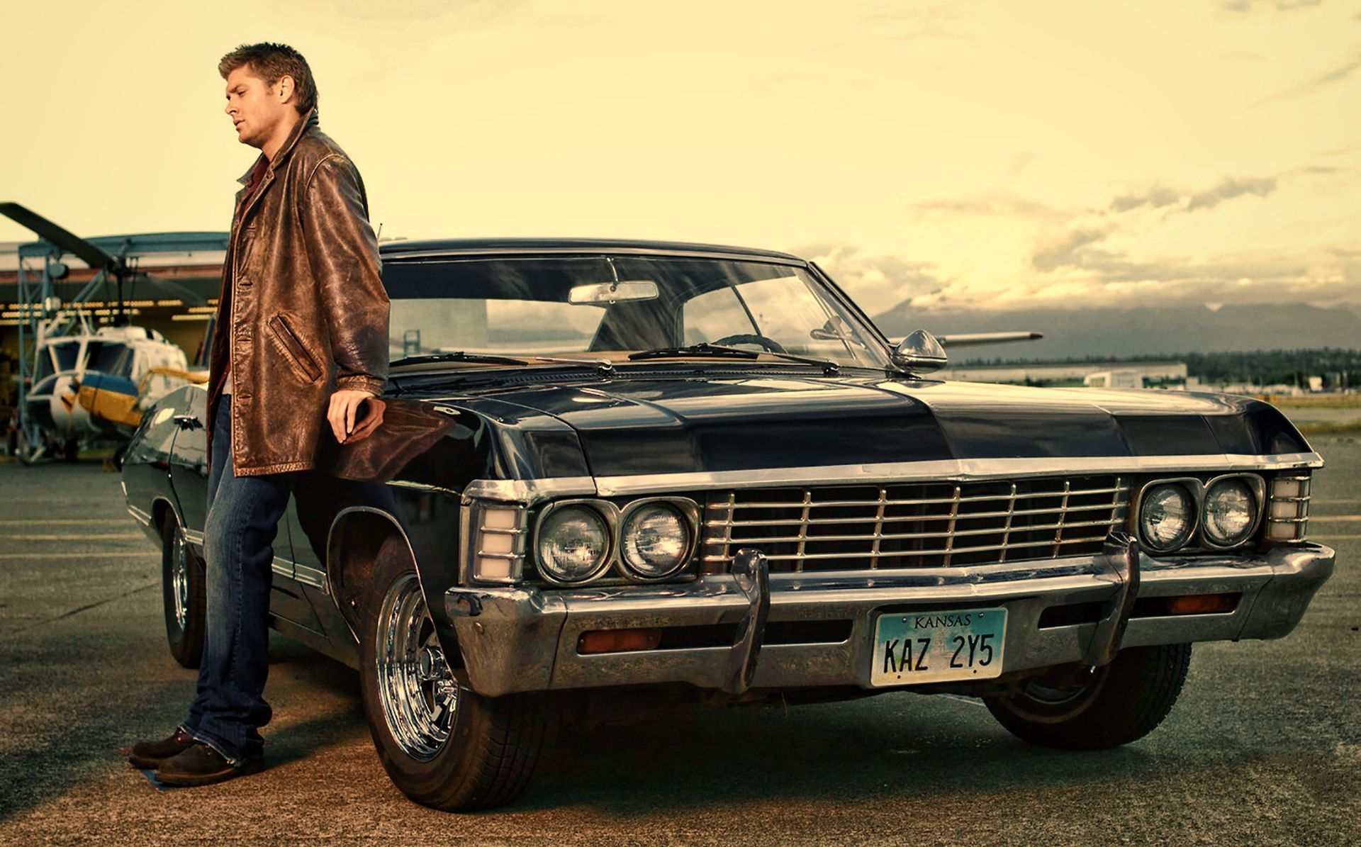 Dean Winchester Wallpaper Black Chevy Impala With Dean