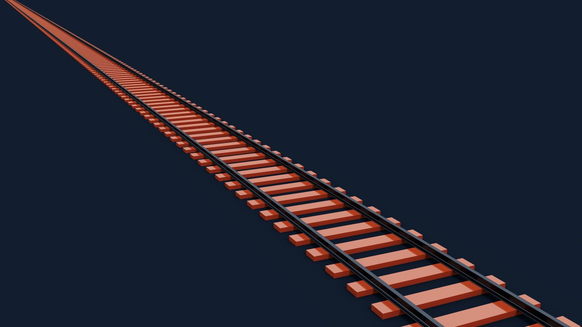 railway, Train, Abstract, Orange, Render, CGI, Blender, Modern