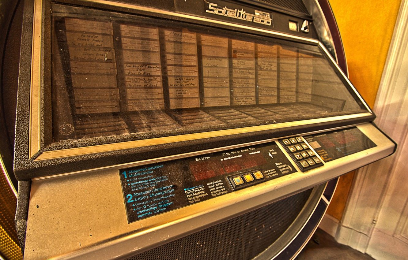 Wallpaper music, abandoned, jukebox, Satellite musicplayer