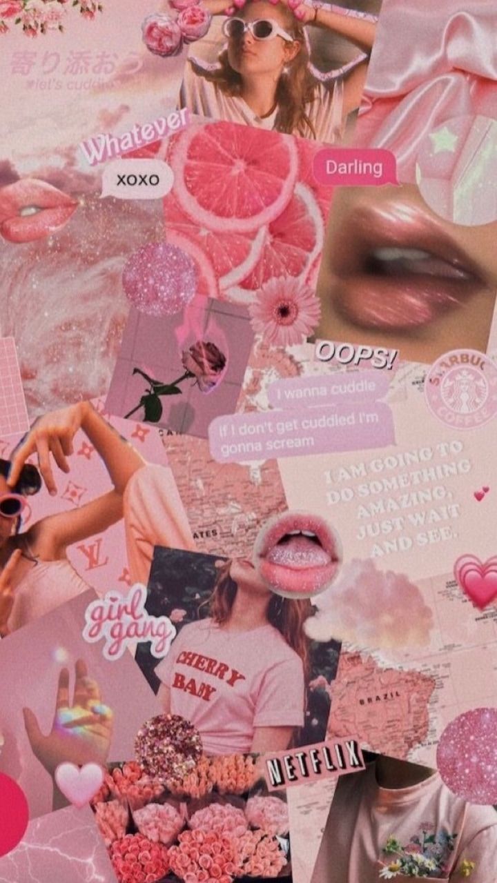 aesthetic wallpaper pink collage #aesthetic