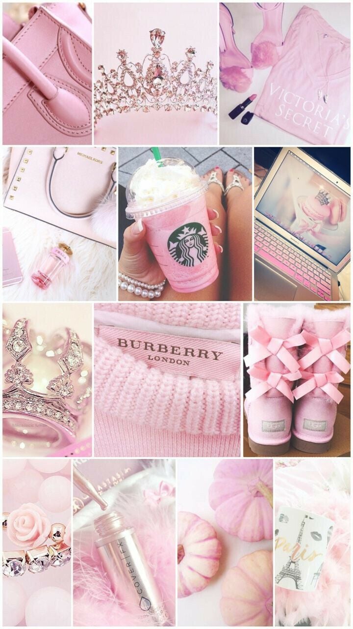 PINK Lovely Cute Girly Collage iPhone Wallpaper Live