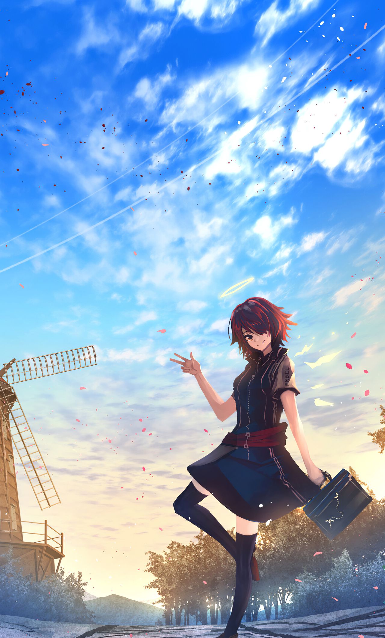 Exusiai Arknights Windmill 4k iPhone HD 4k Wallpaper