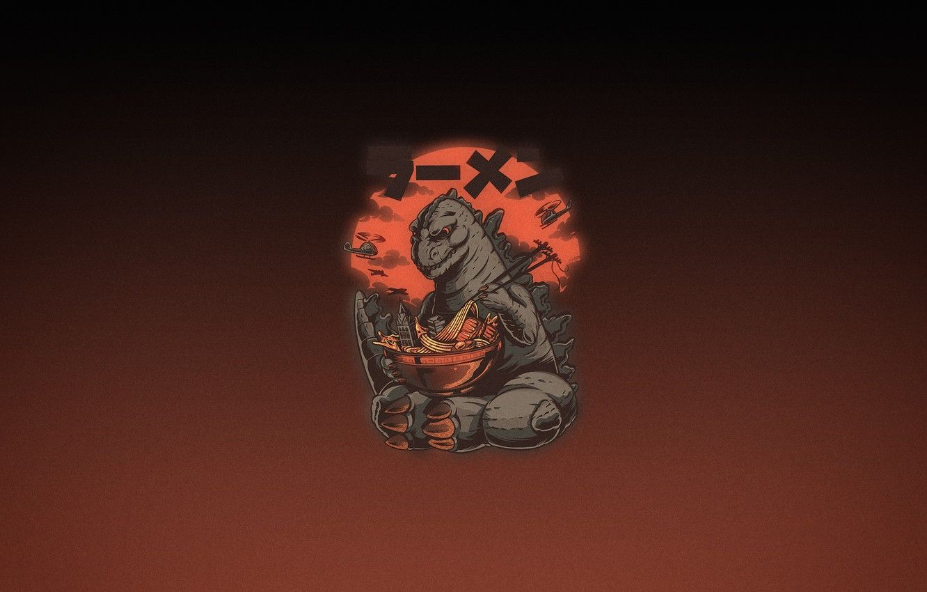 Wallpaper Minimalism, Humor, Background, Art, Food, Noodles, Lunch