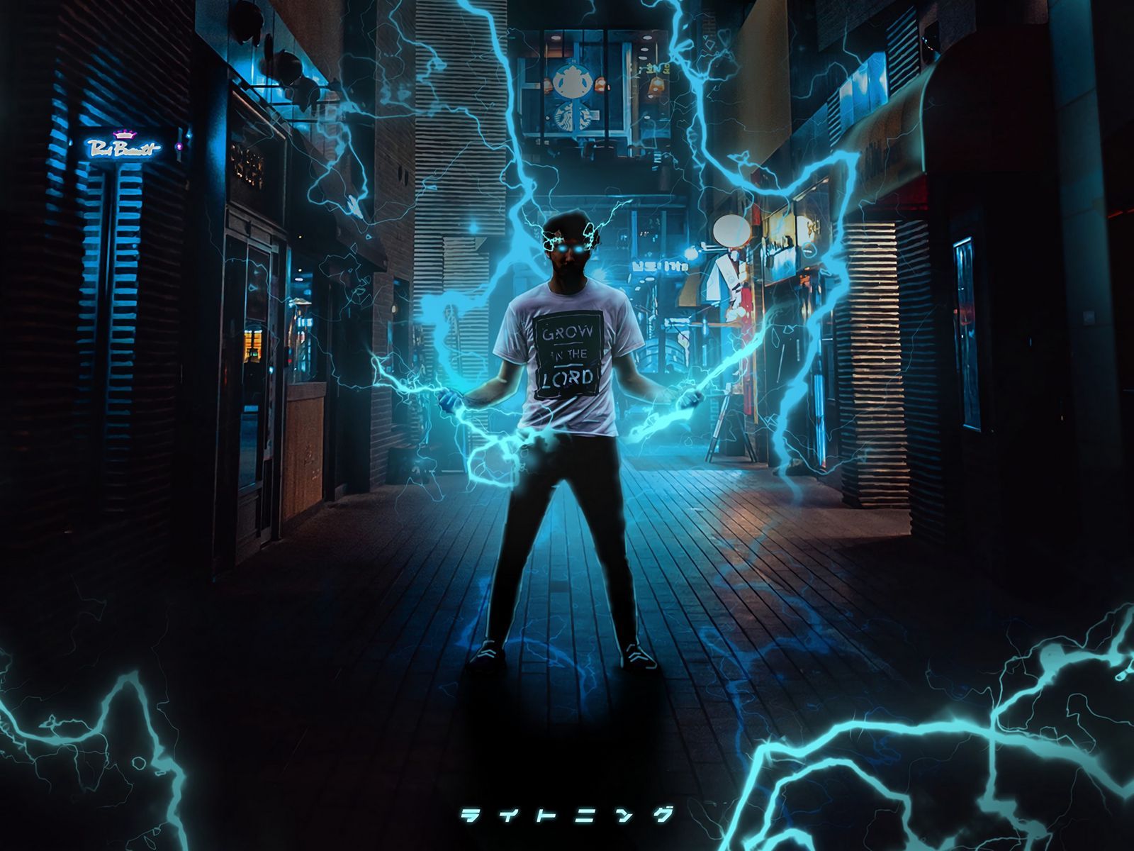 Download wallpaper 1600x1200 guy, lightning, electricity, voltage