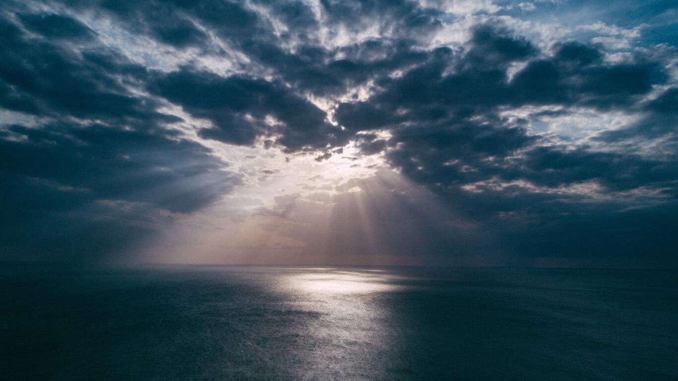 Beach Clouds Landscape Light Evening Sun Rays 1366x768