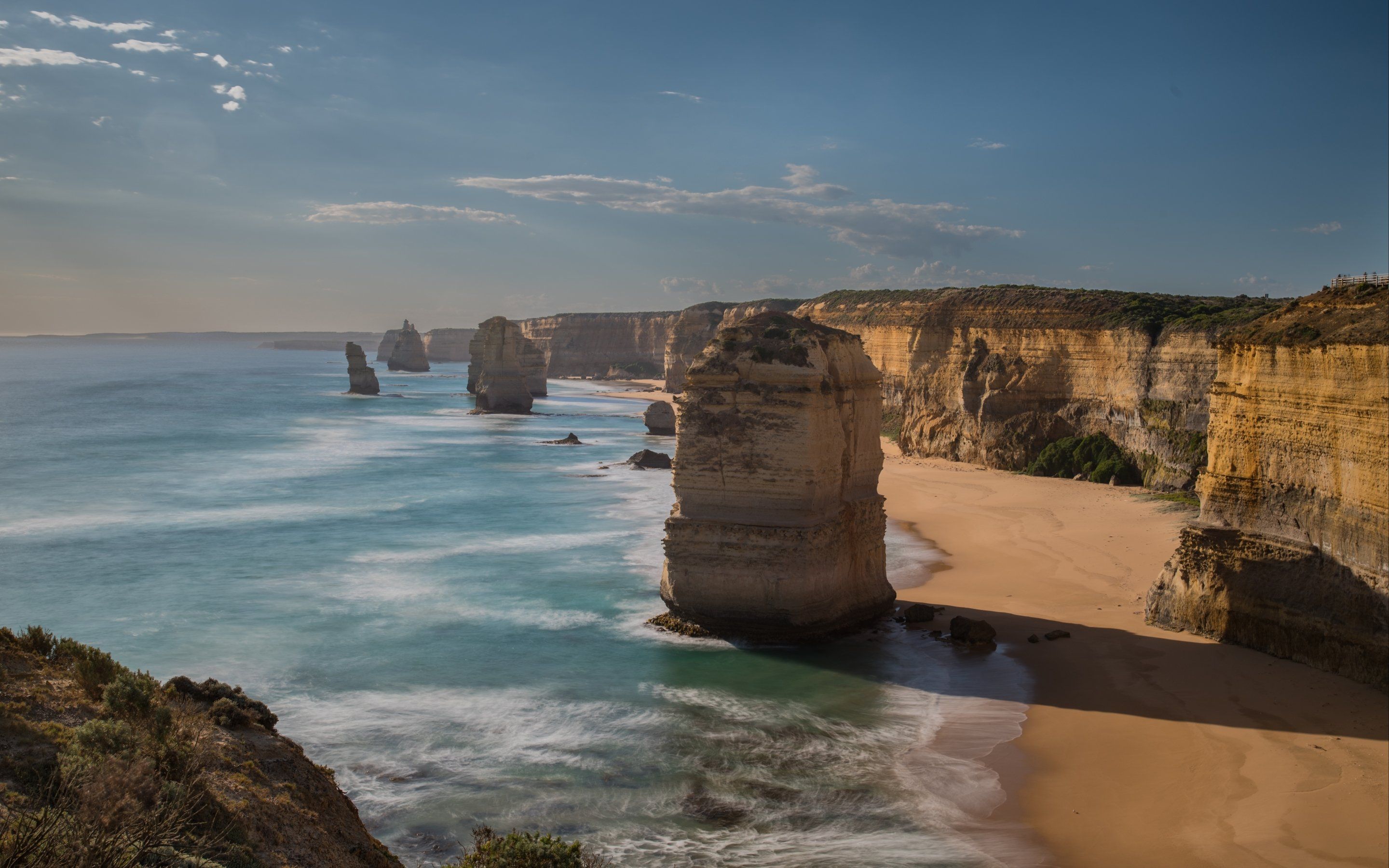 great, Ocean, Road, Limestone, Stacks, Shadow, Sand, Wave