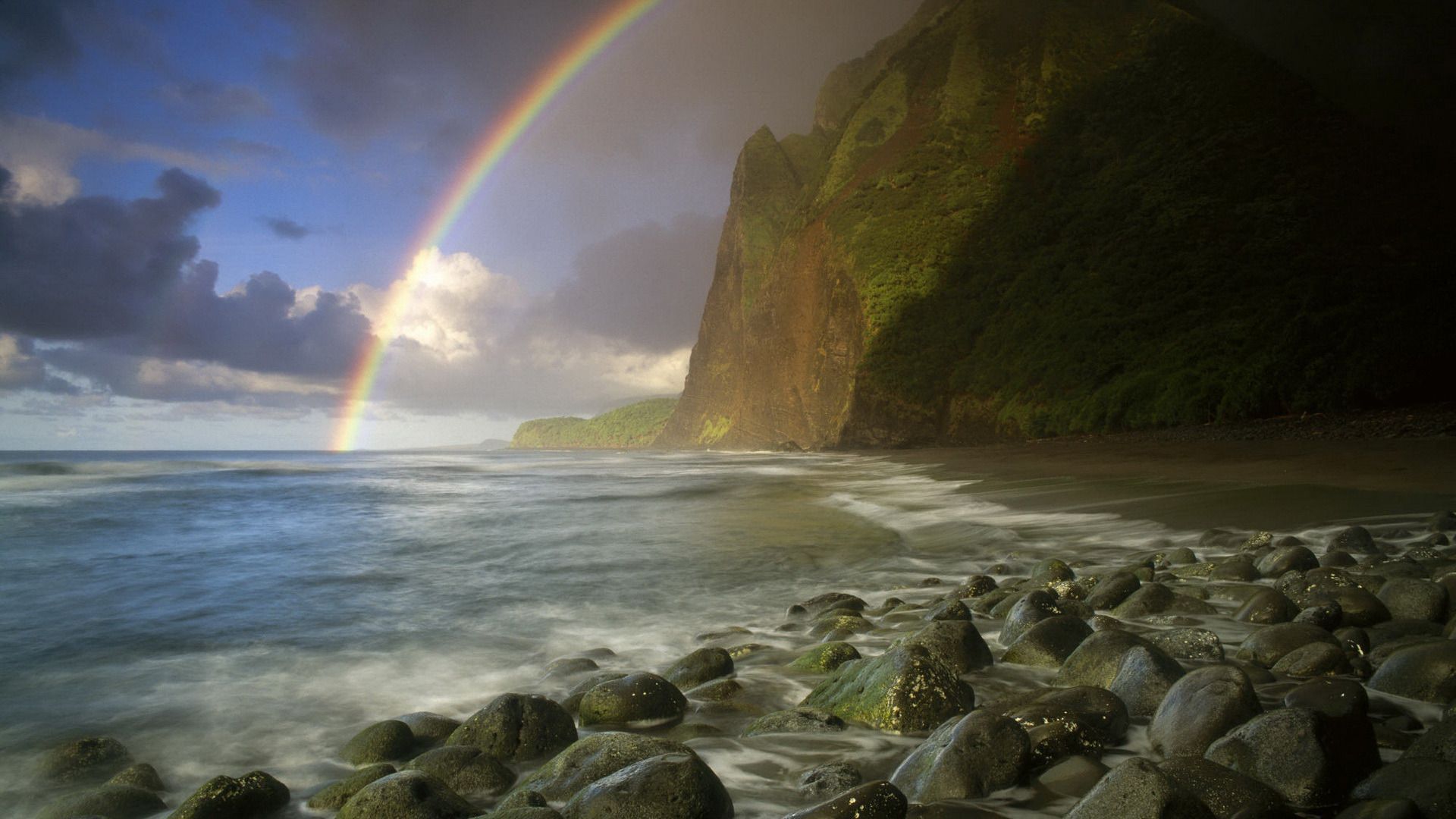 Rainbow in Maui Hawaii HD Beach Wallpaper 1080p. Hawaii beaches