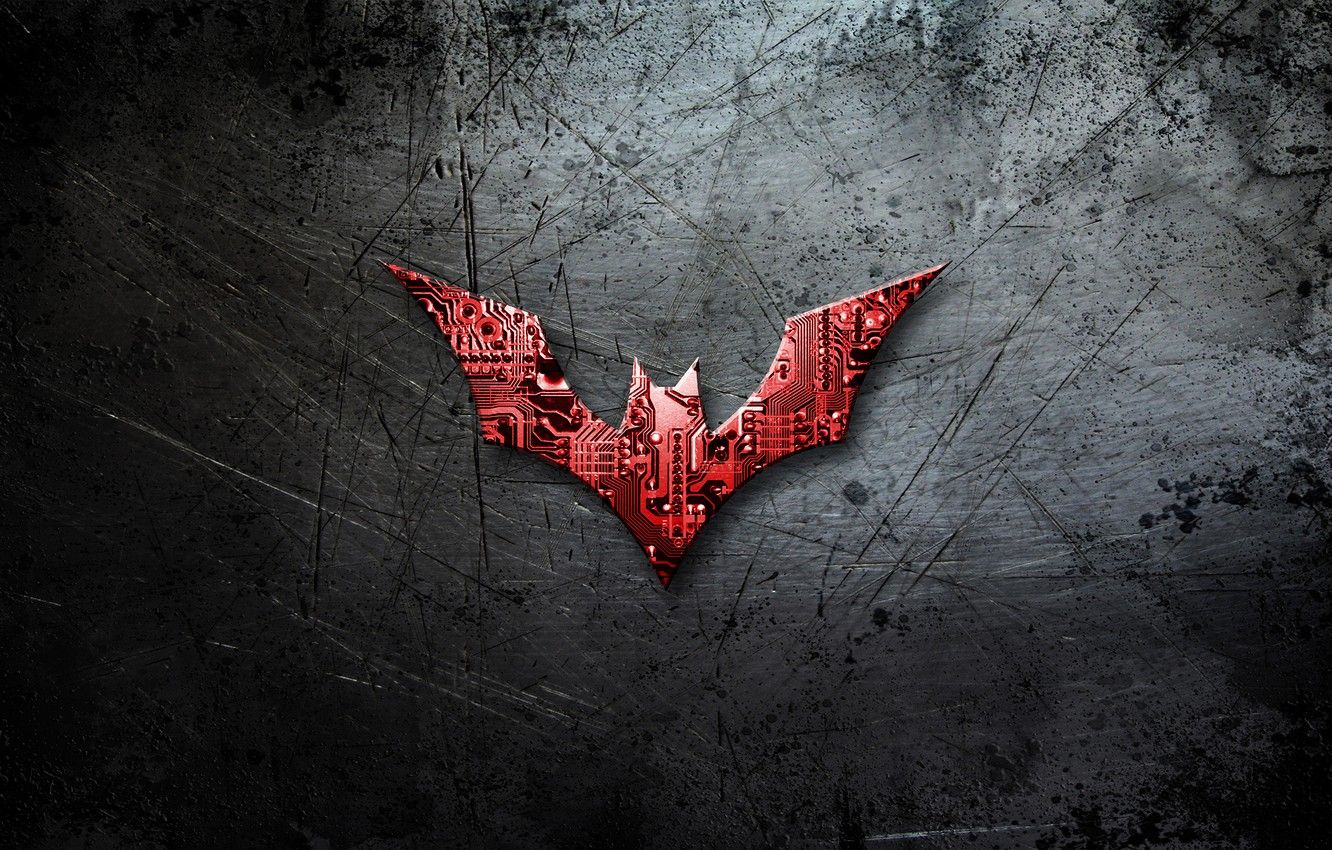 Wallpaper metal, batman, scratches, logo, chip, comics, Batman beyond, Batman beyond image for desktop, section минимализм