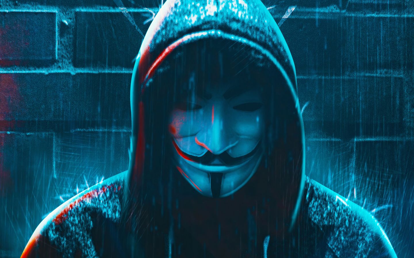 Anonymous 4K Hacker Mask 1440x900 Wallpaper, HD Artist 4K