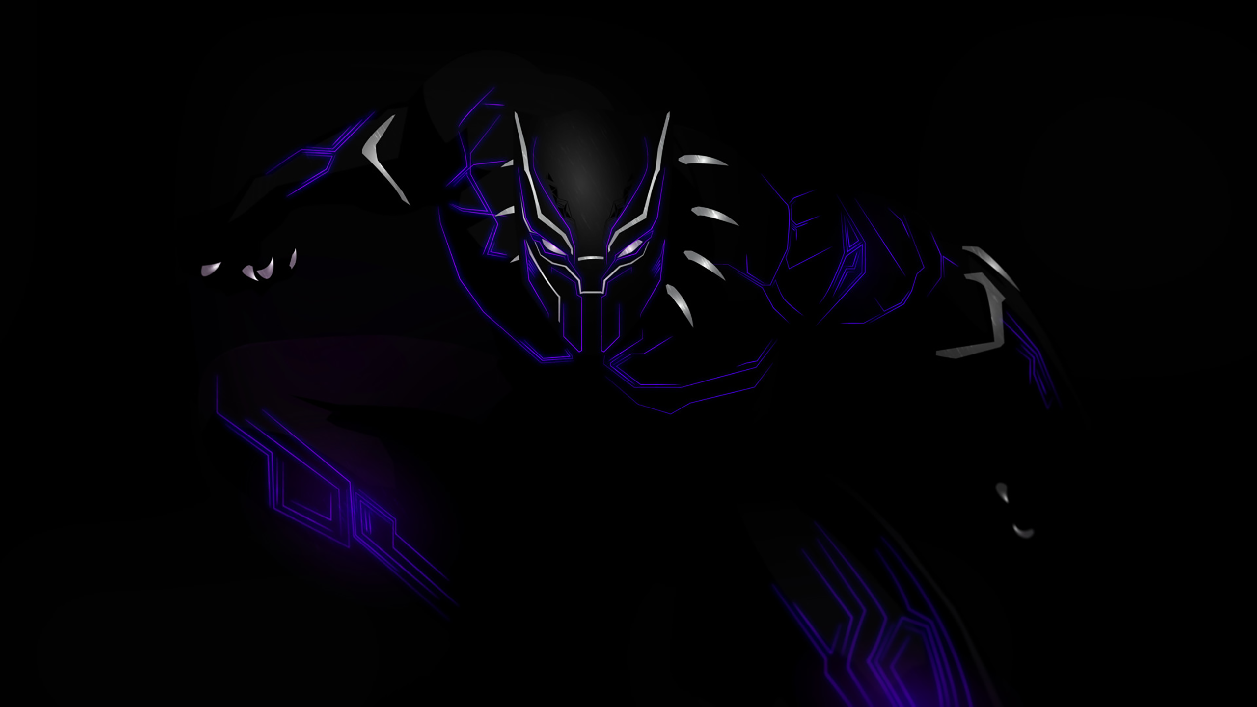 Wallpaper Black Panther, Artwork, Minimal, Dark background, HD