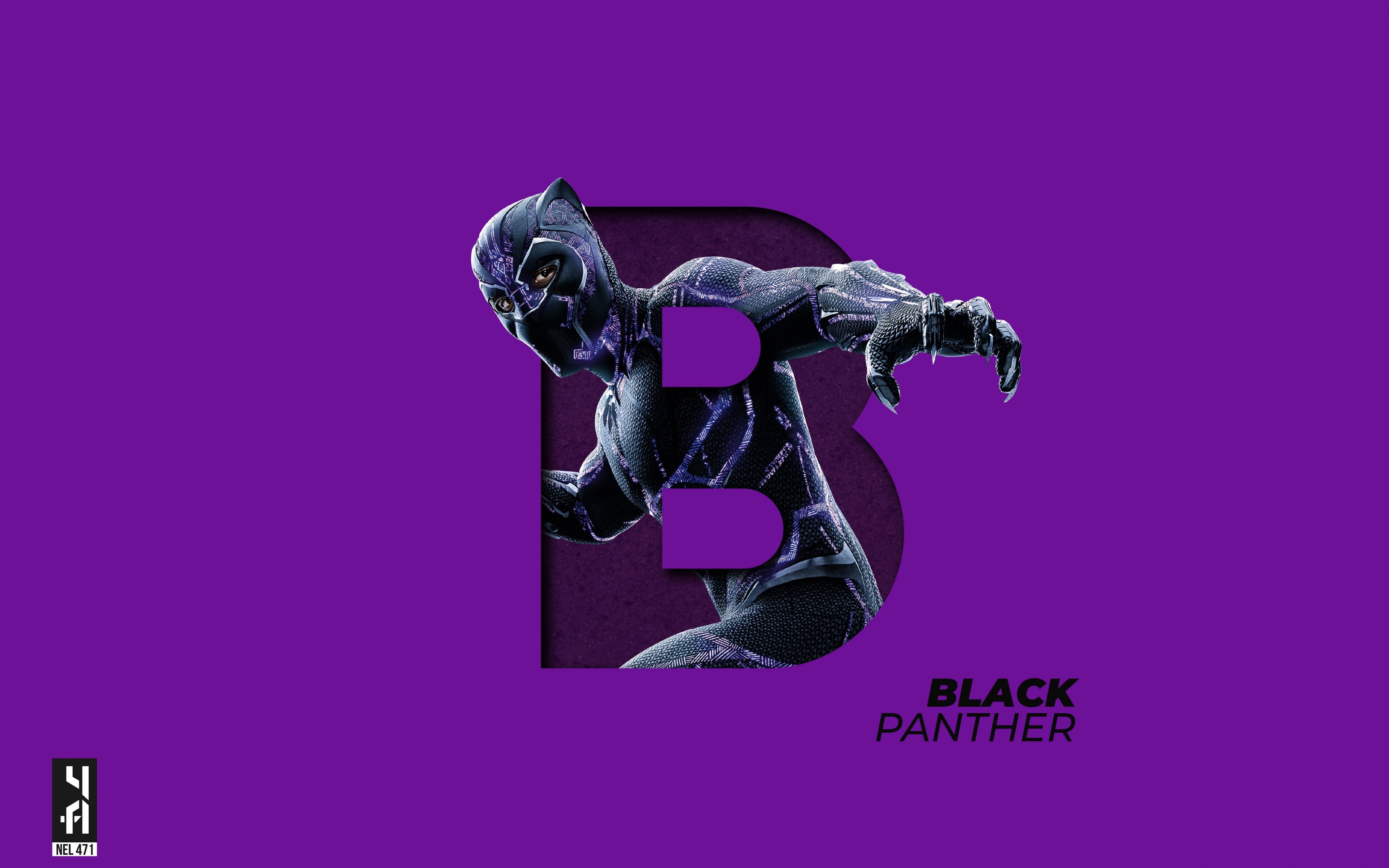 Download Black Panther, minimal, superhero, artwork wallpaper