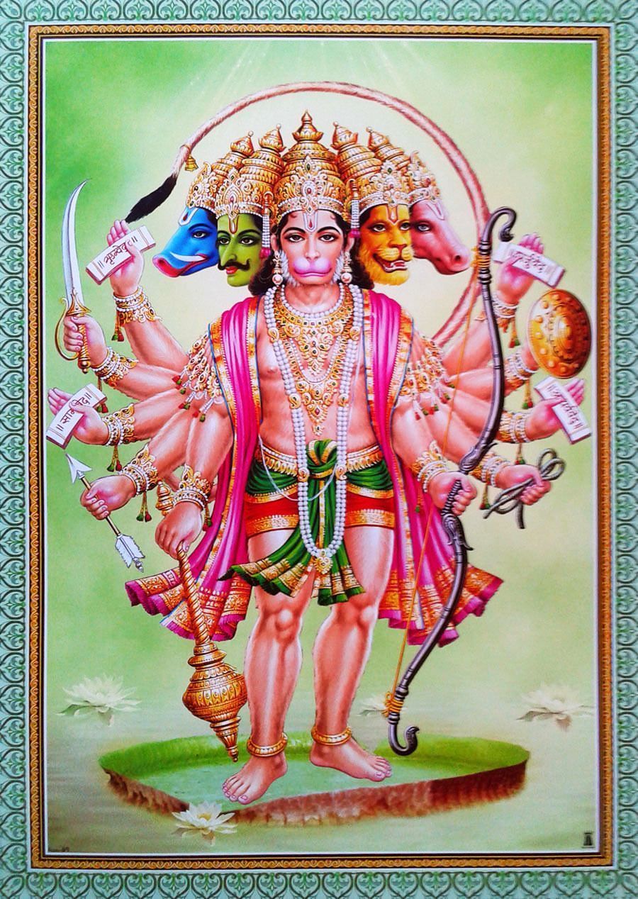 Lord Panchmukhi Hanuman (via ebay: Indian_ash). Hanuman, Lord