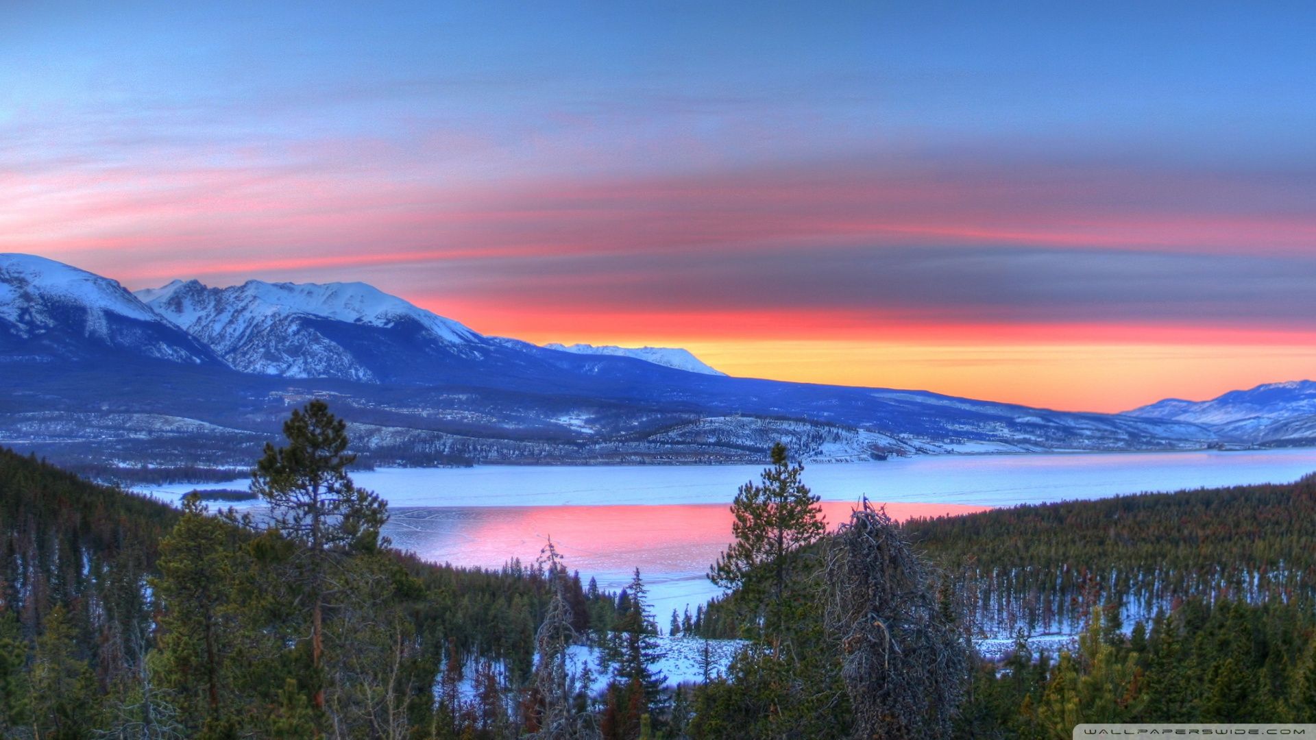 Free download Mountain Lake Sunset Nature 4K HD Desktop Wallpaper