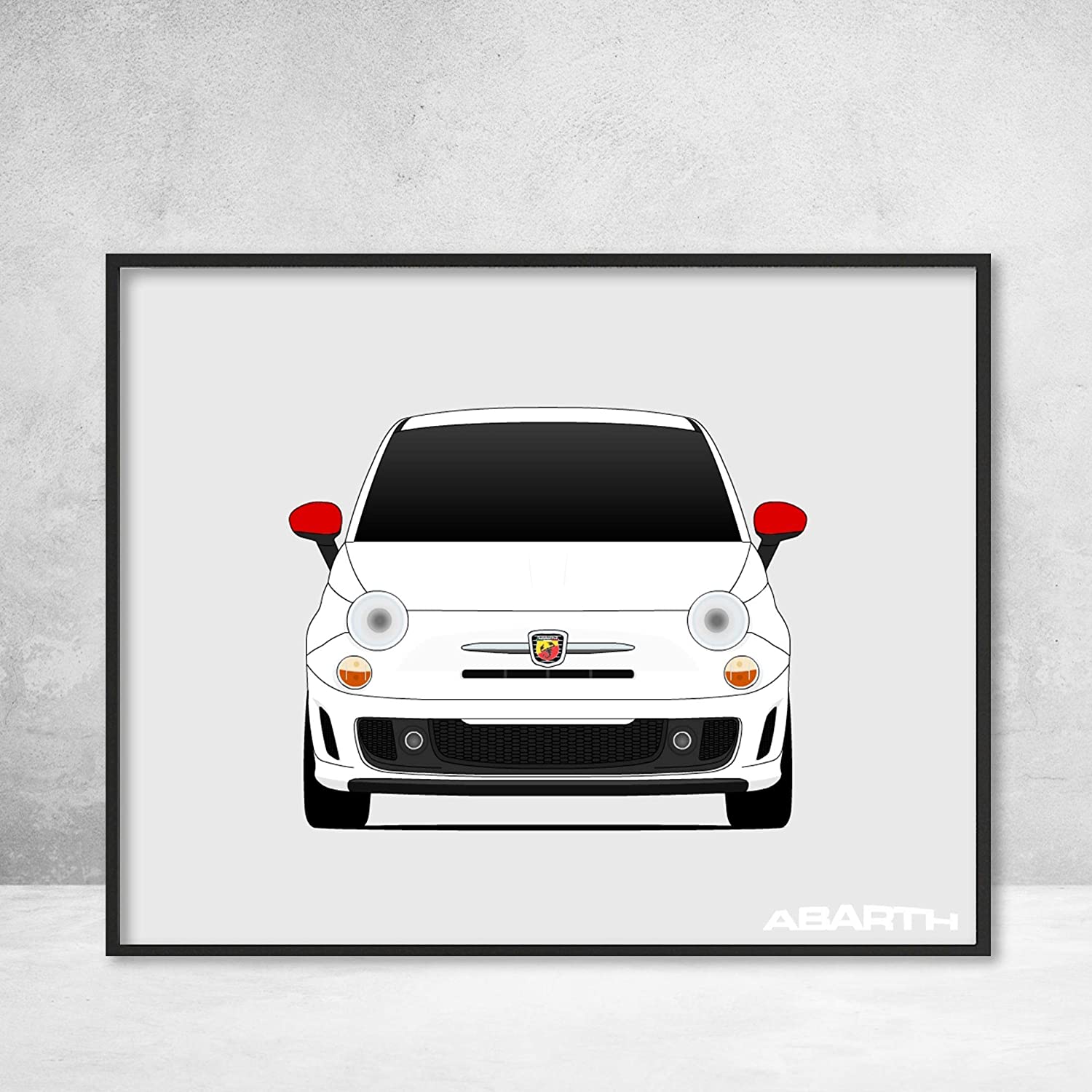 Poster Inspired by Fiat 500 Abarth Poster Print Wall Art Decor