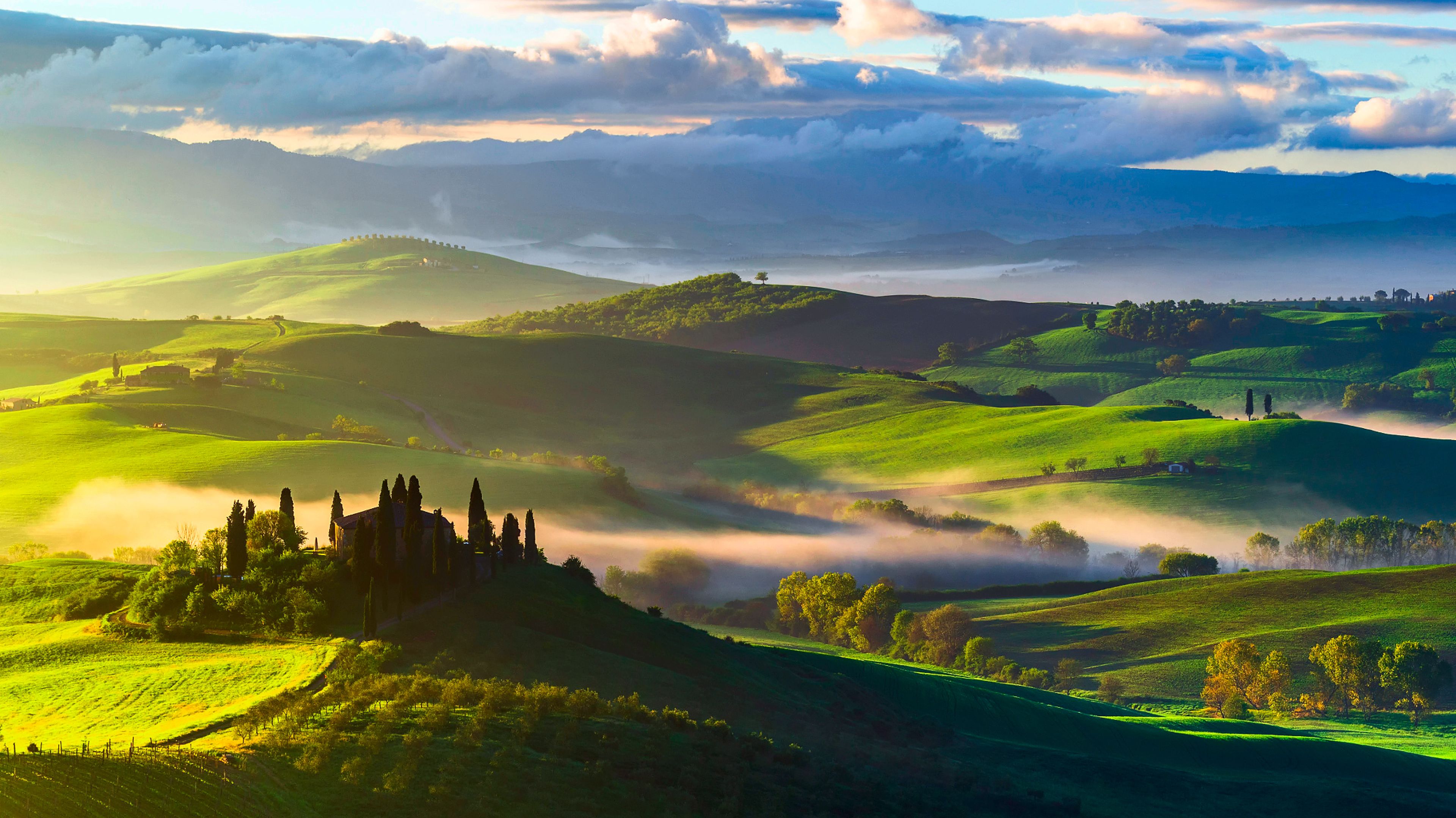 italy, tuscany, fields 4K Wallpaper, HD Nature 4K
