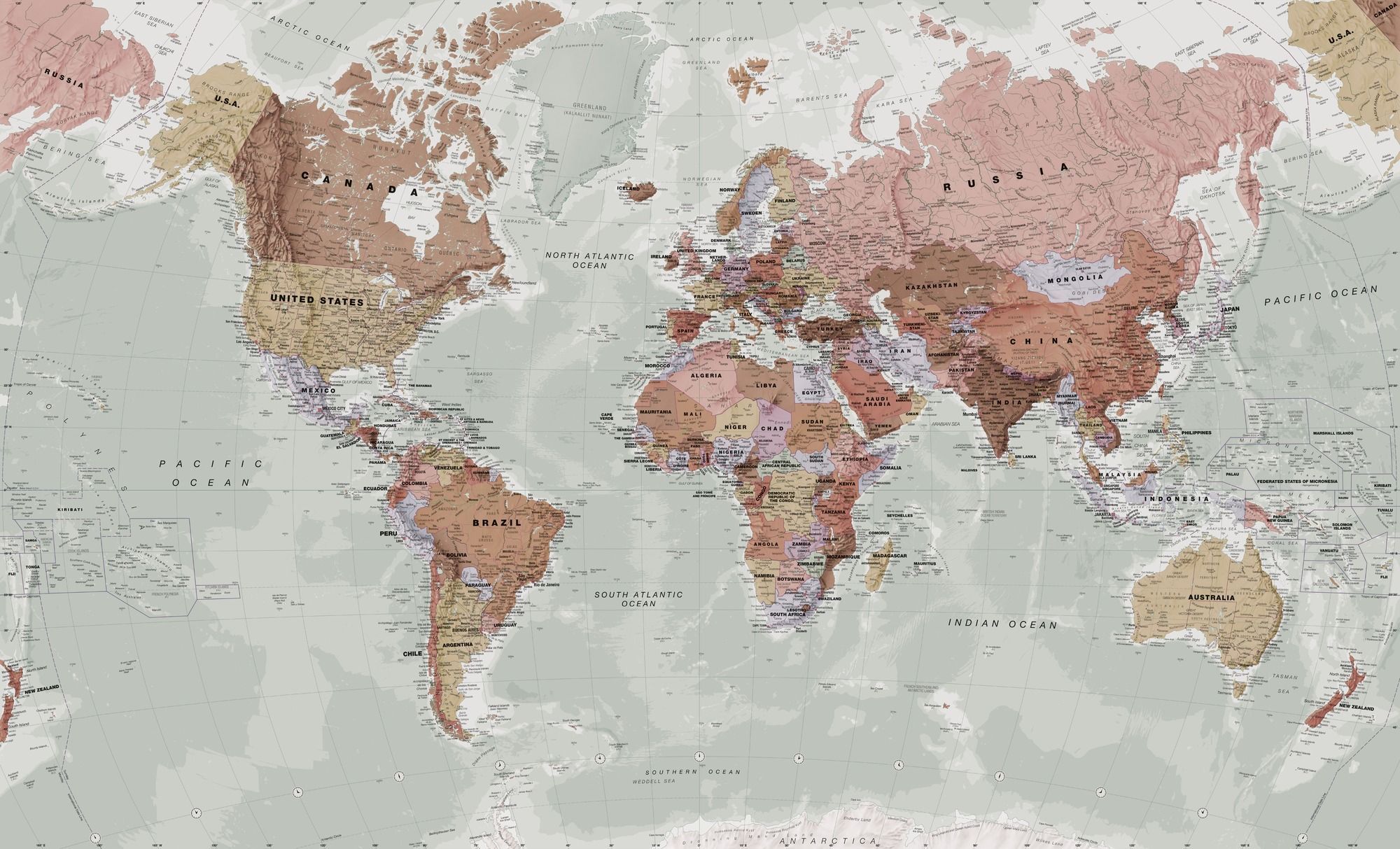 World Atlas Map Computer Wallpapers Wallpaper Cave