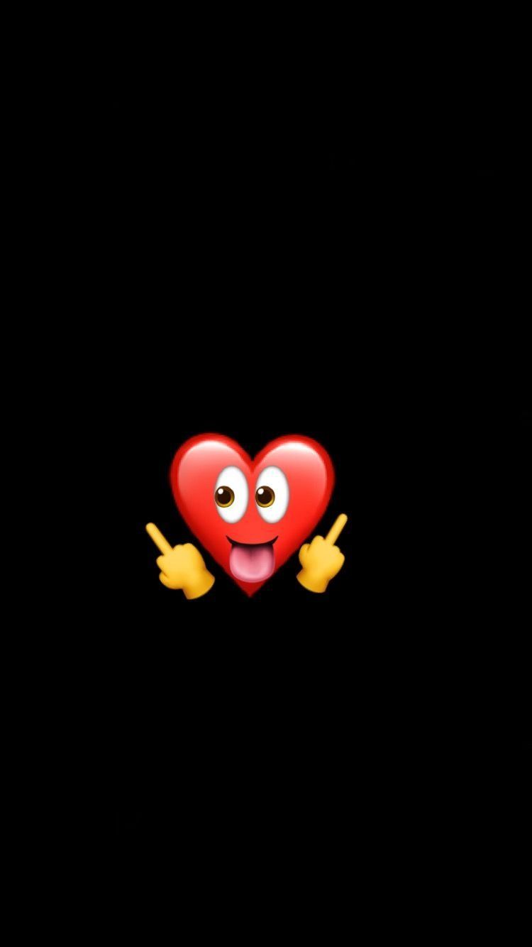 Wallpaper Black Heart Emoji