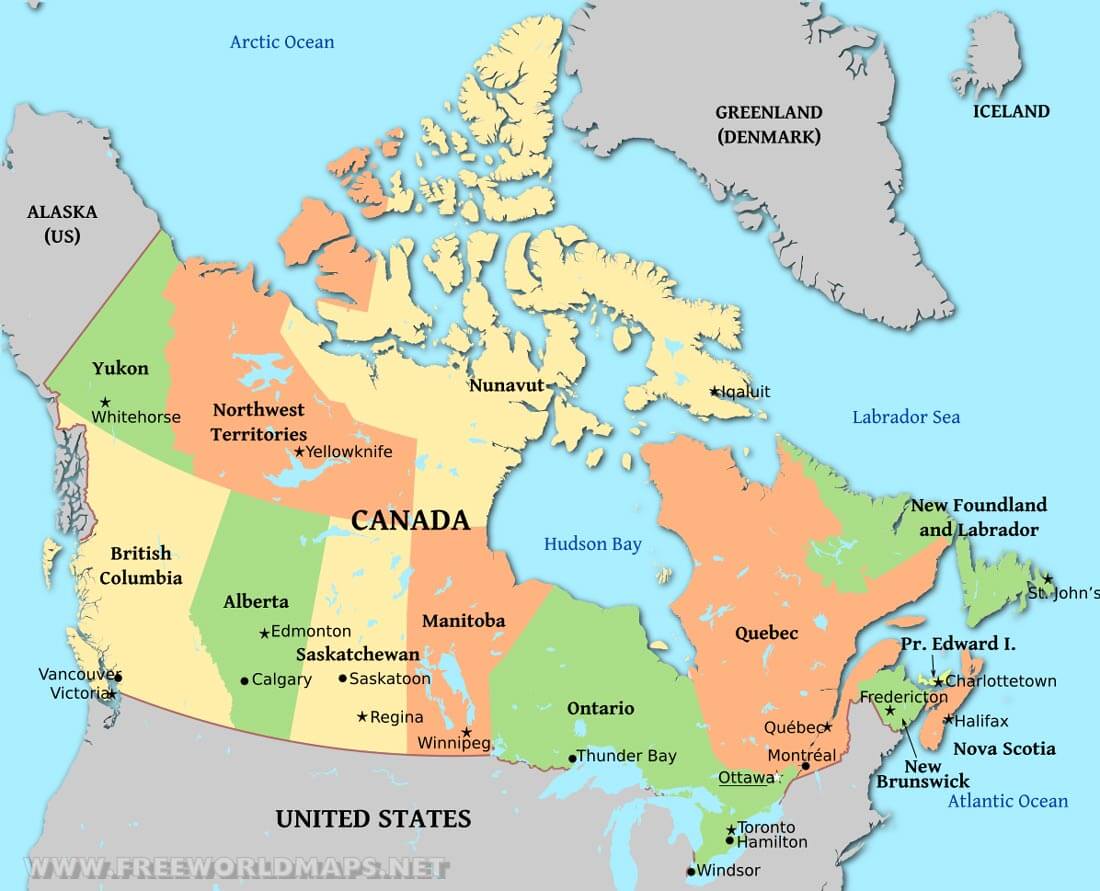Canada Political Map Usa Map Guide 2016