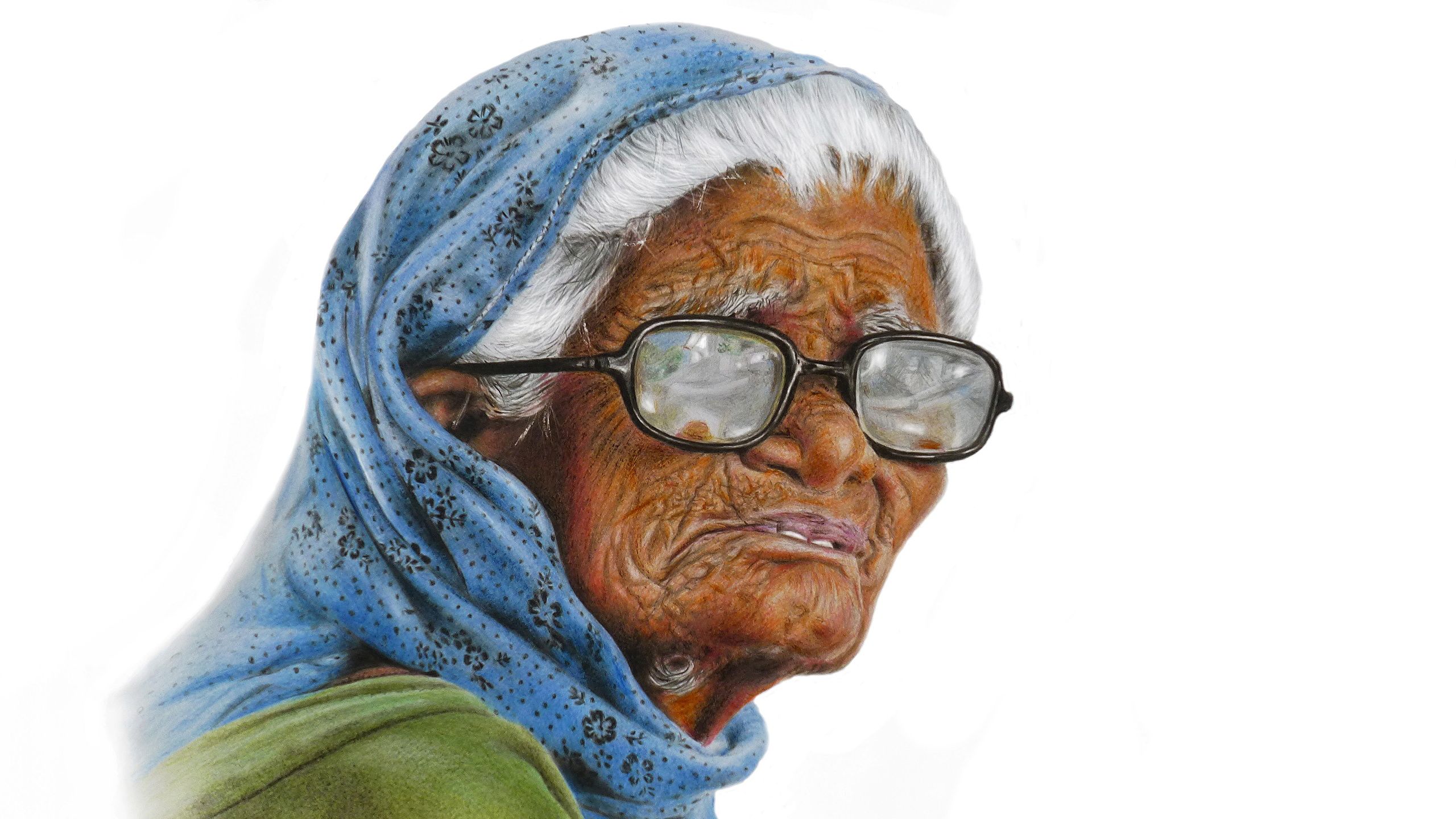 Desktop Wallpaper Old woman Glasses Pictorial art 2560x1440