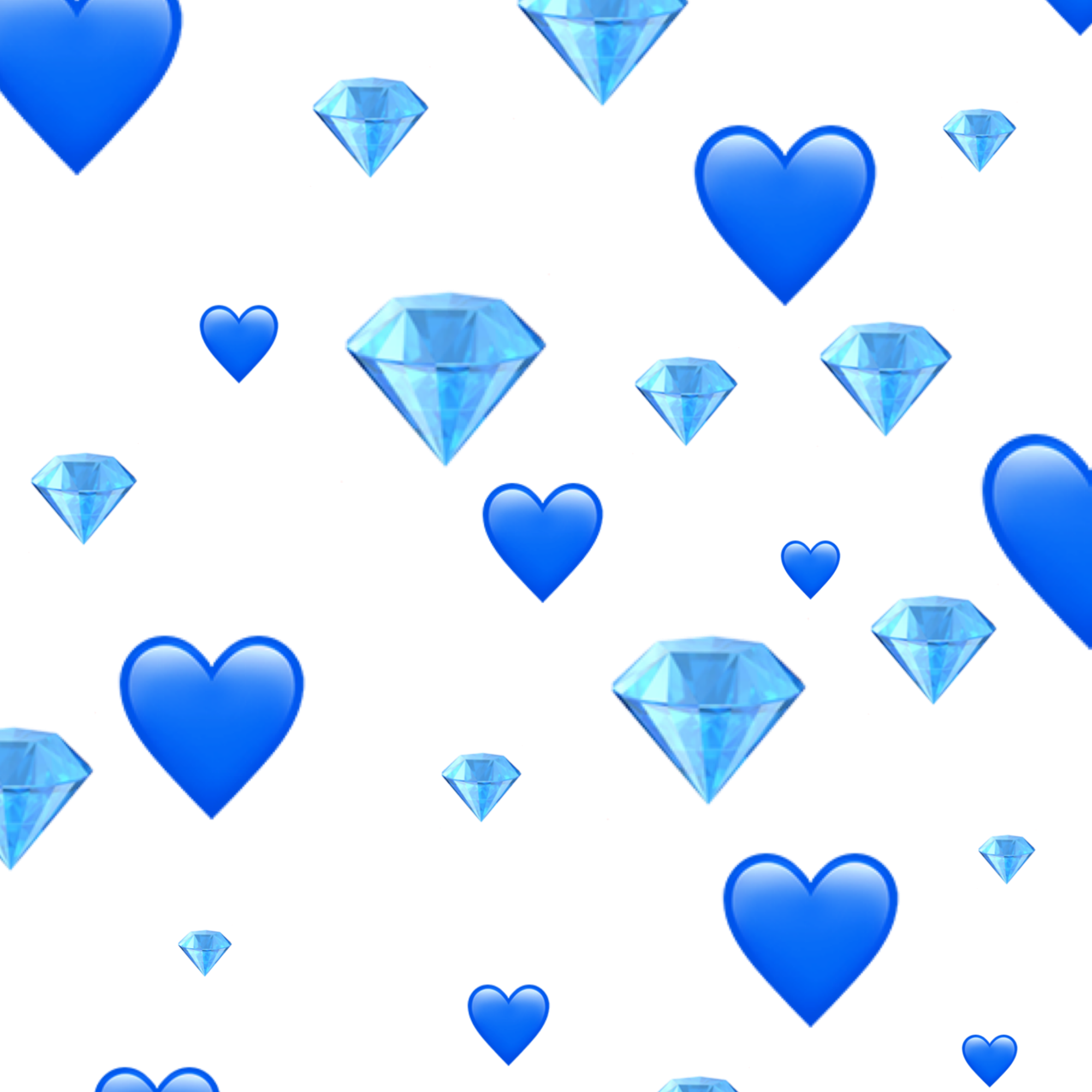 iPhone Blue Heart Emoji Wallpaper