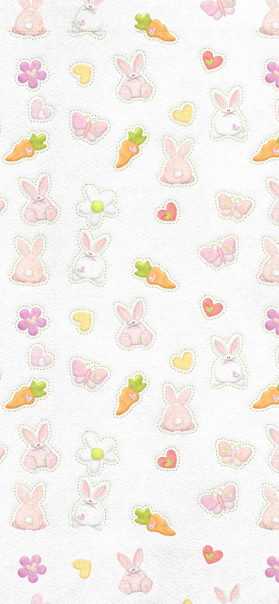 iPhone X wallpaper. cute rabbit chracter pattern