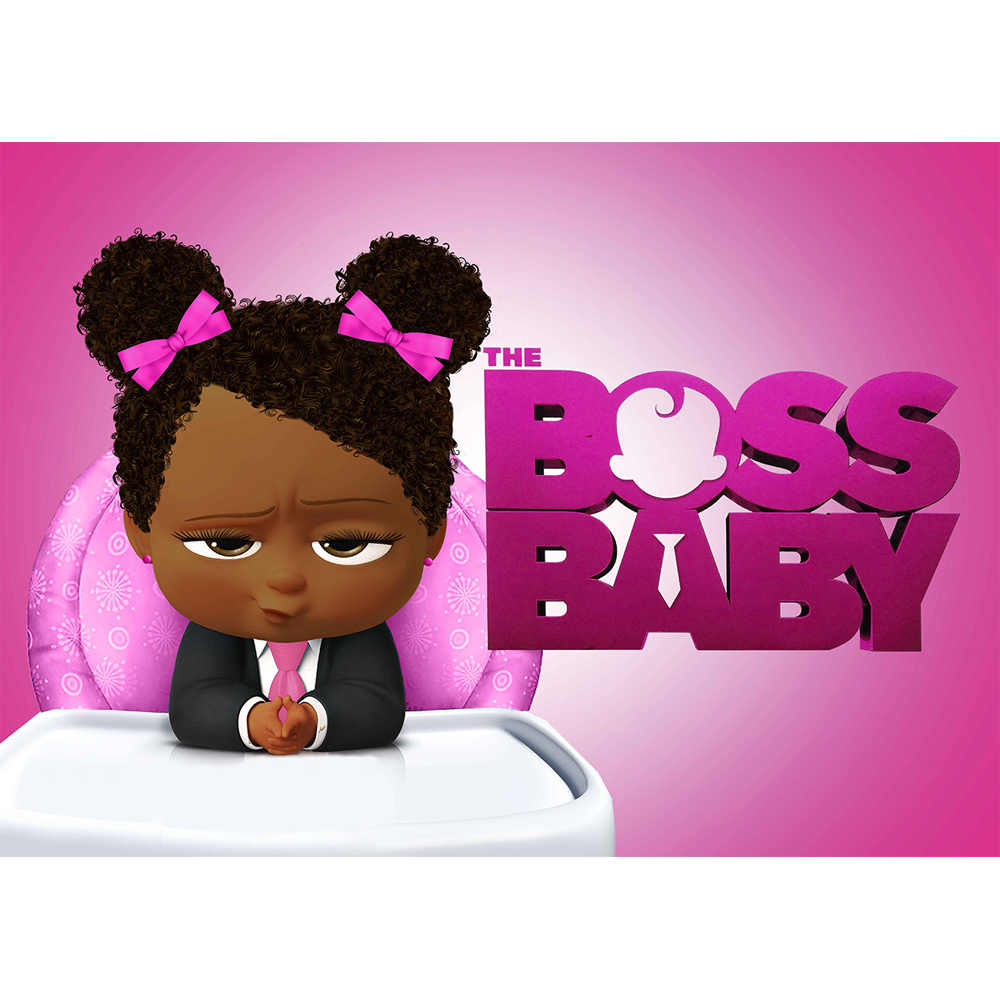 Colorwonder African American Baby Girl with Pink Bows and Black