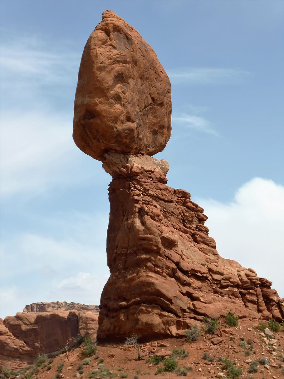 rock, utah, america, balance, balance rock, nature, rock