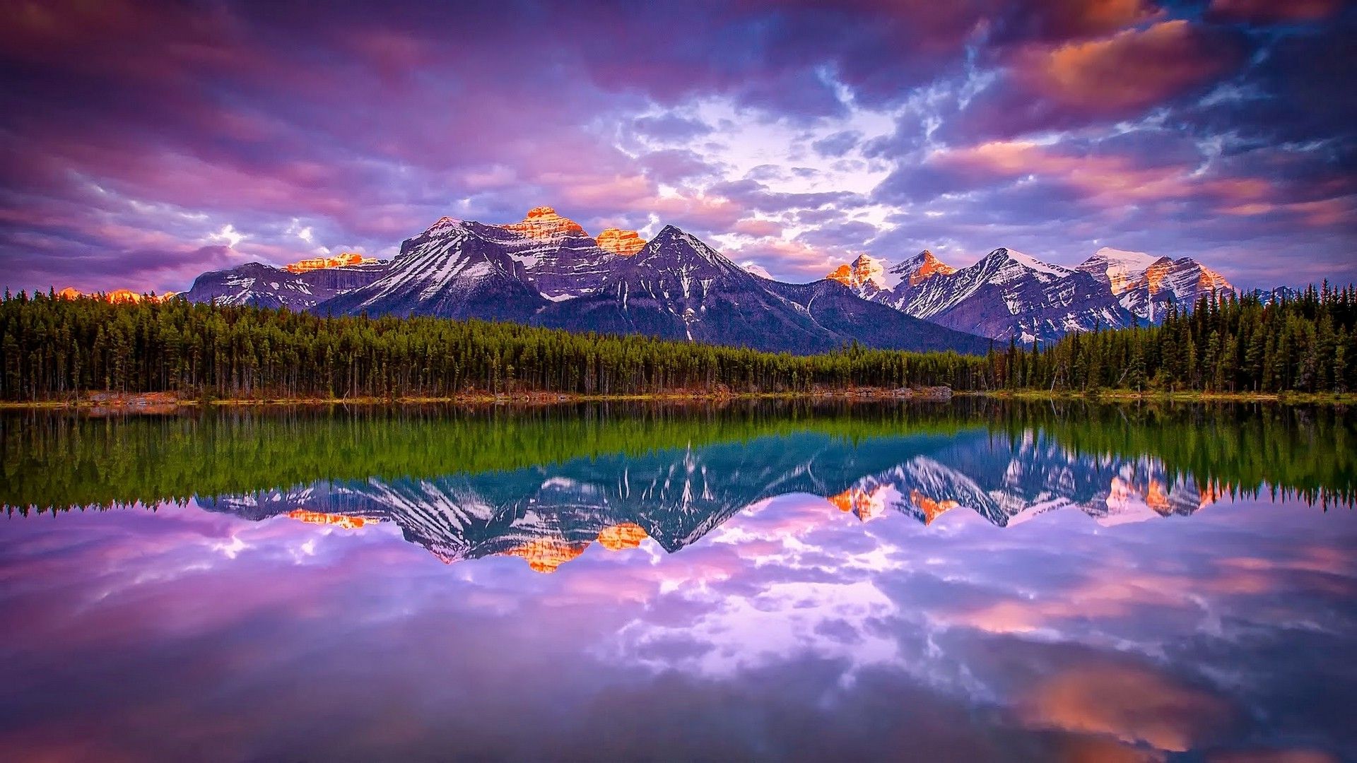 Lake Mountains Trees Clouds HD Wallpapers - Wallpaper Cave