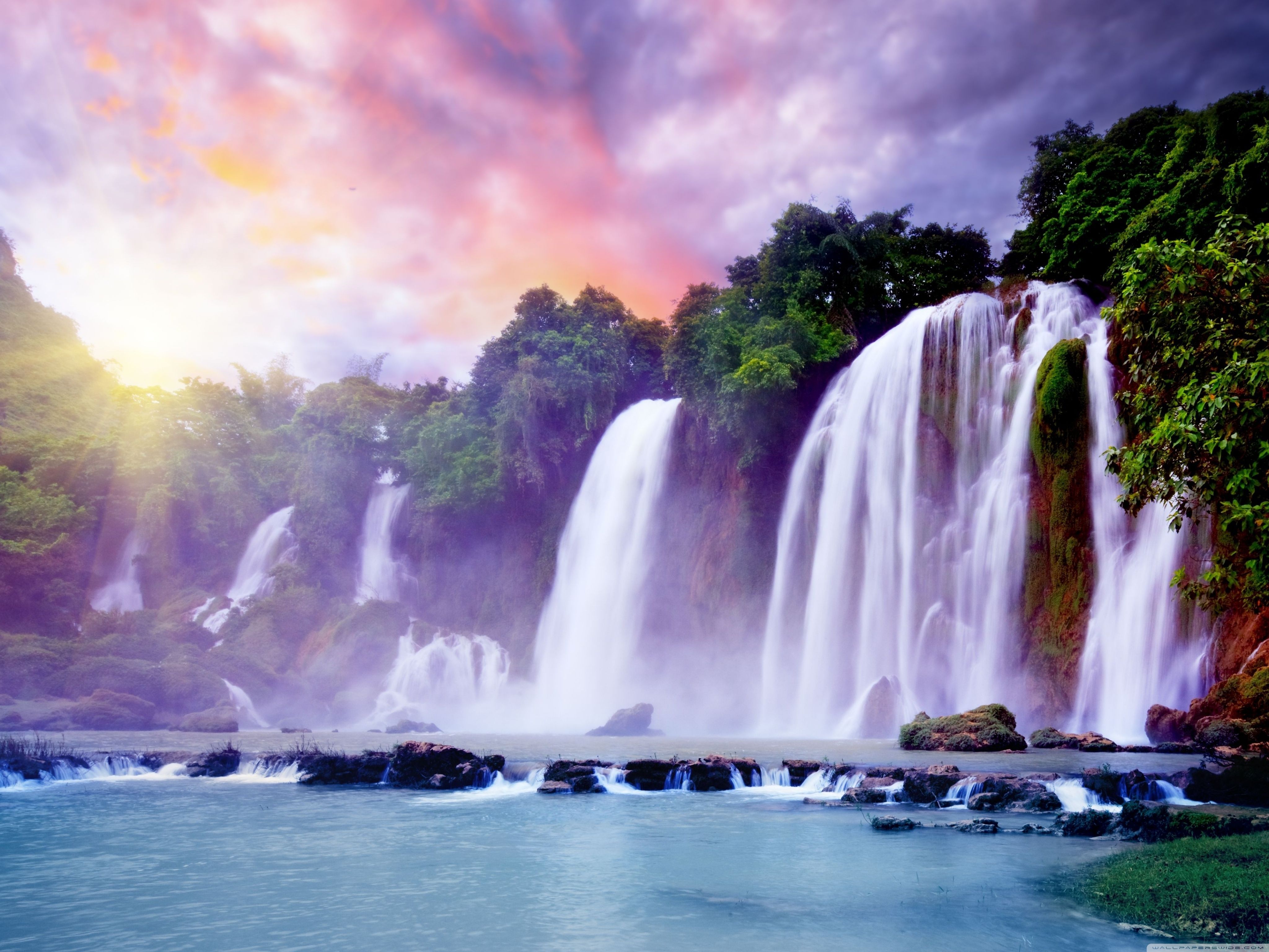 Download Tropical Waterfall UltraHD Wallpaper