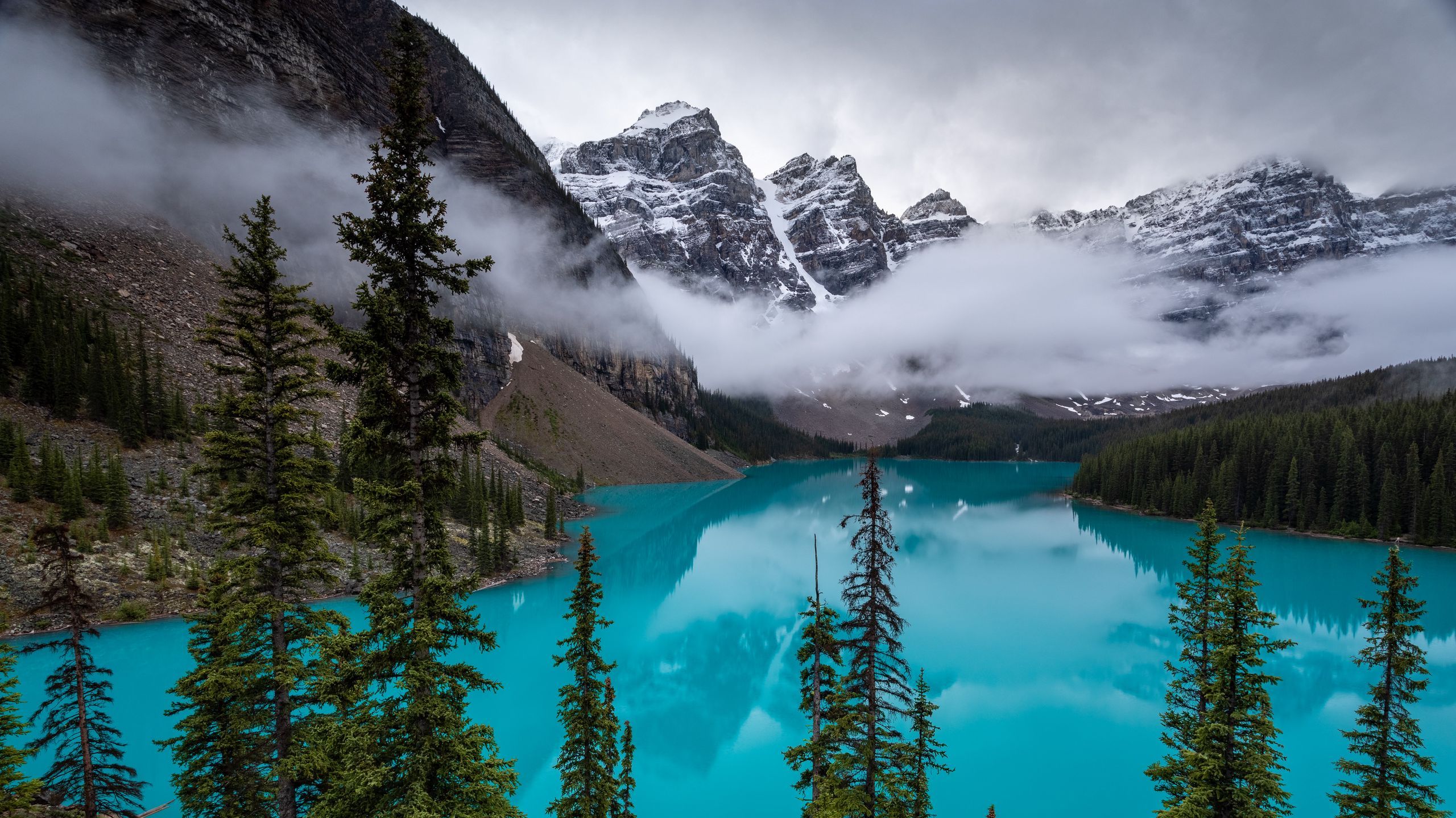 Lake Mountains Clouds Hd Wallpapers Wallpaper Cave