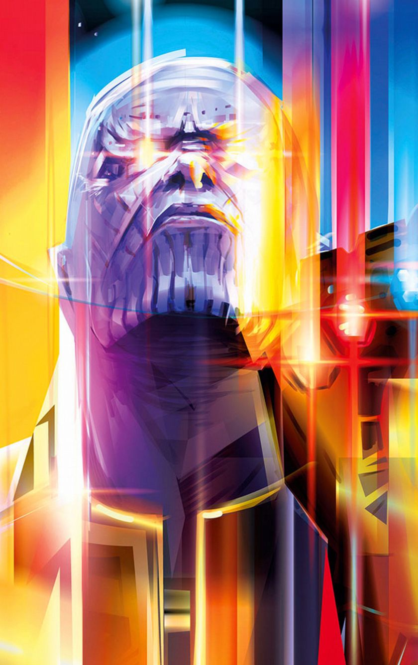 Download 840x1336 wallpaper thanos, colorful, avengers: infinity