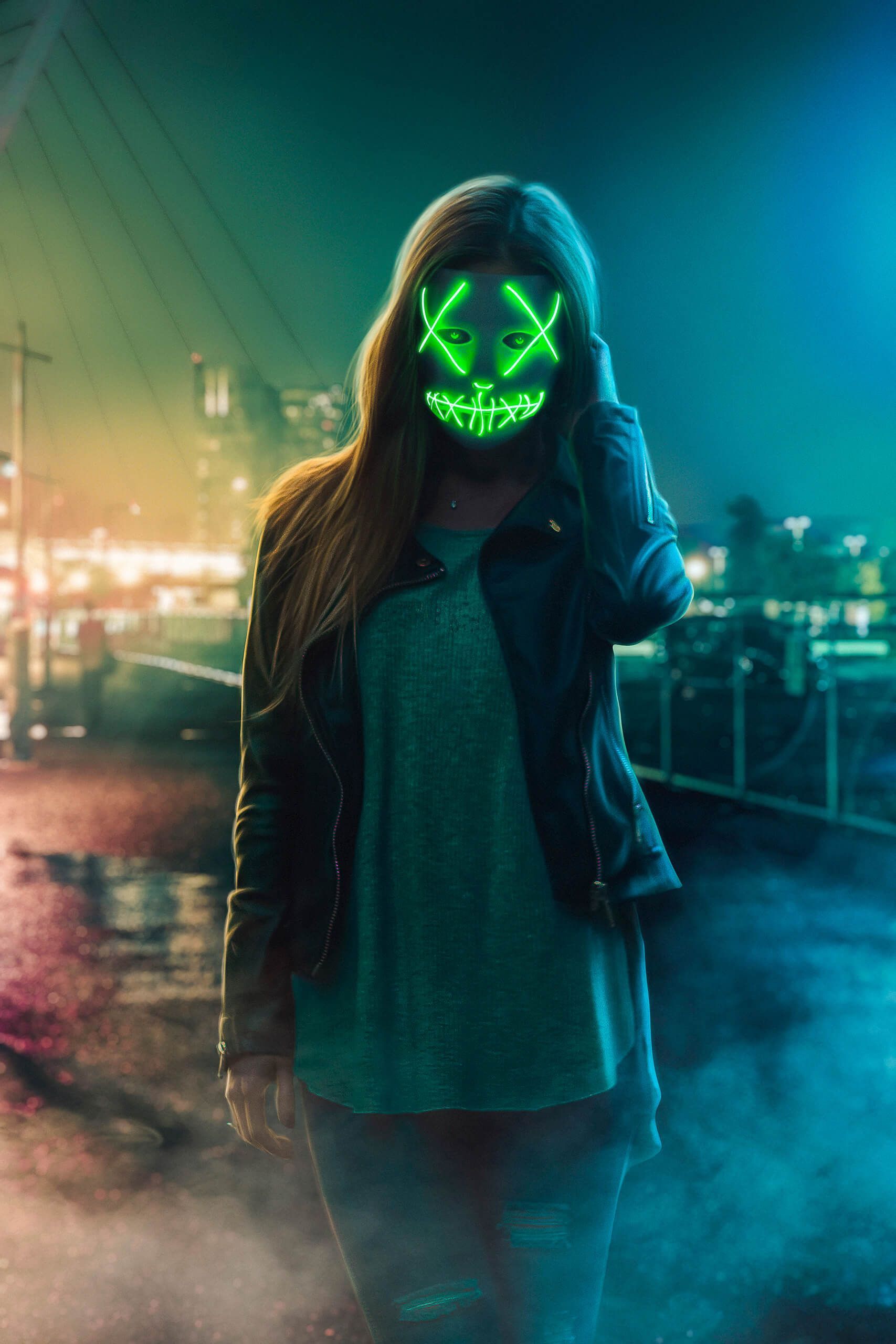 Halloween Led Mask Wallpaper. Girl iphone wallpaper, Mask girl, Bad girl wallpaper