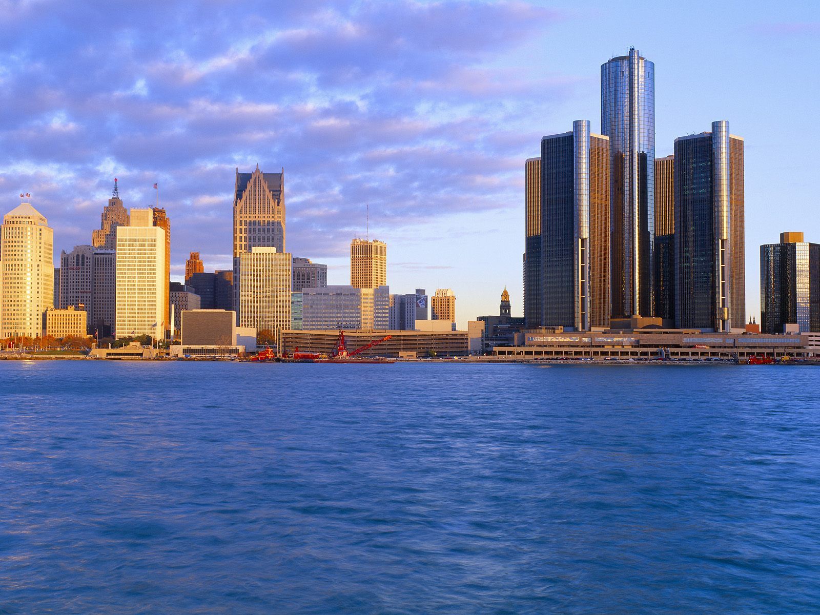 Detroit at Sunrise Michigan Wallpaper