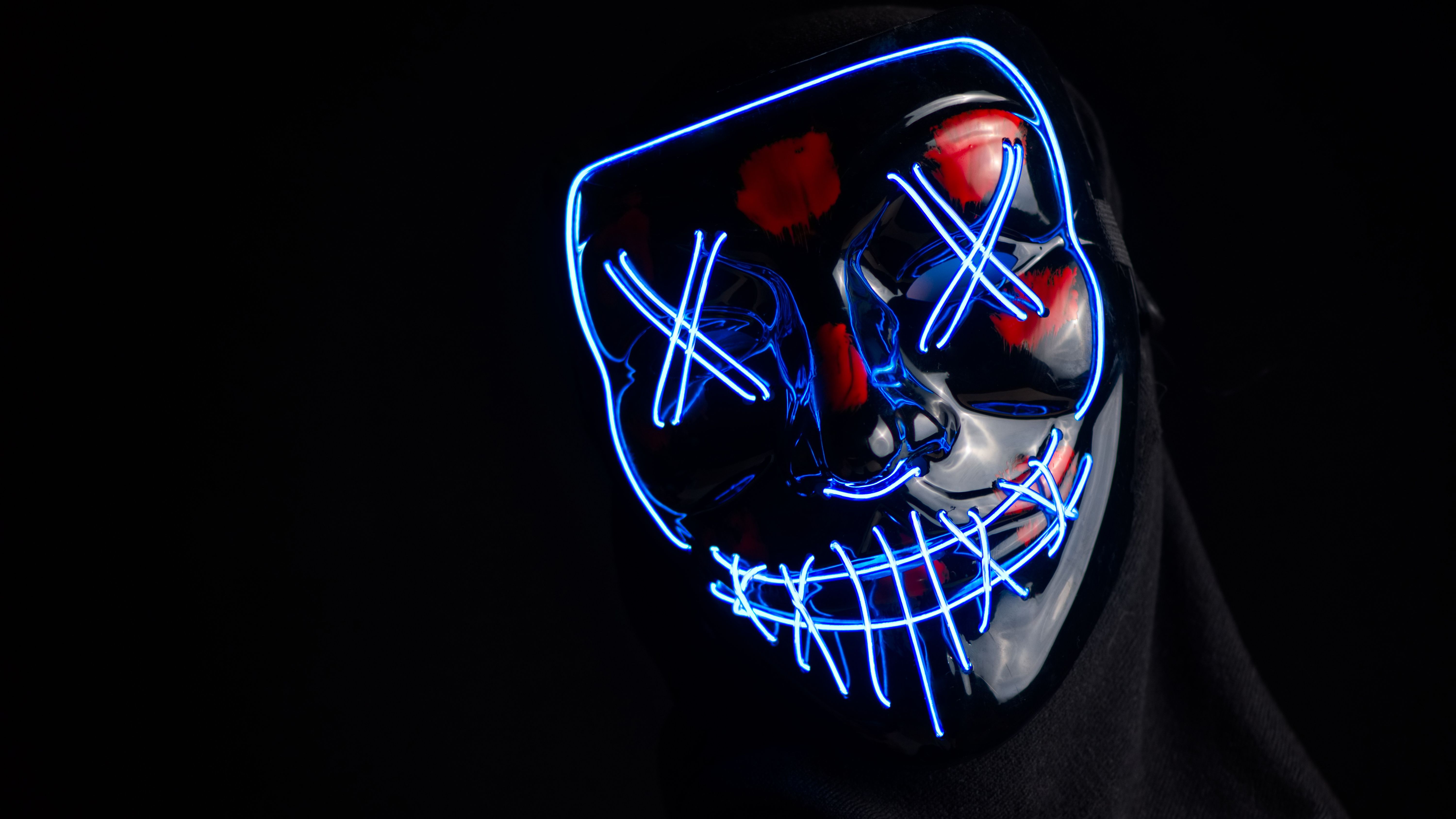LED Mask 5k Retina Ultra HD Wallpaper. Background Image