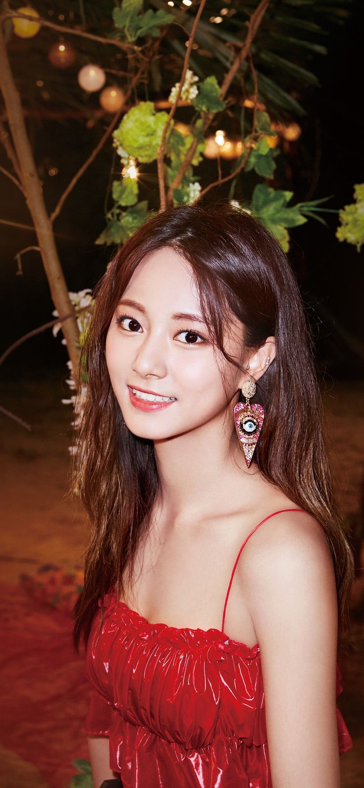 iPhone X wallpaper, kpop twice tzuyu girl night camping