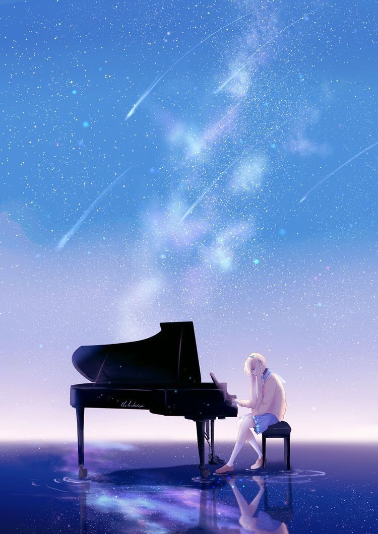 Wallpaper. Piano anime, Piano art, Anime galaxy