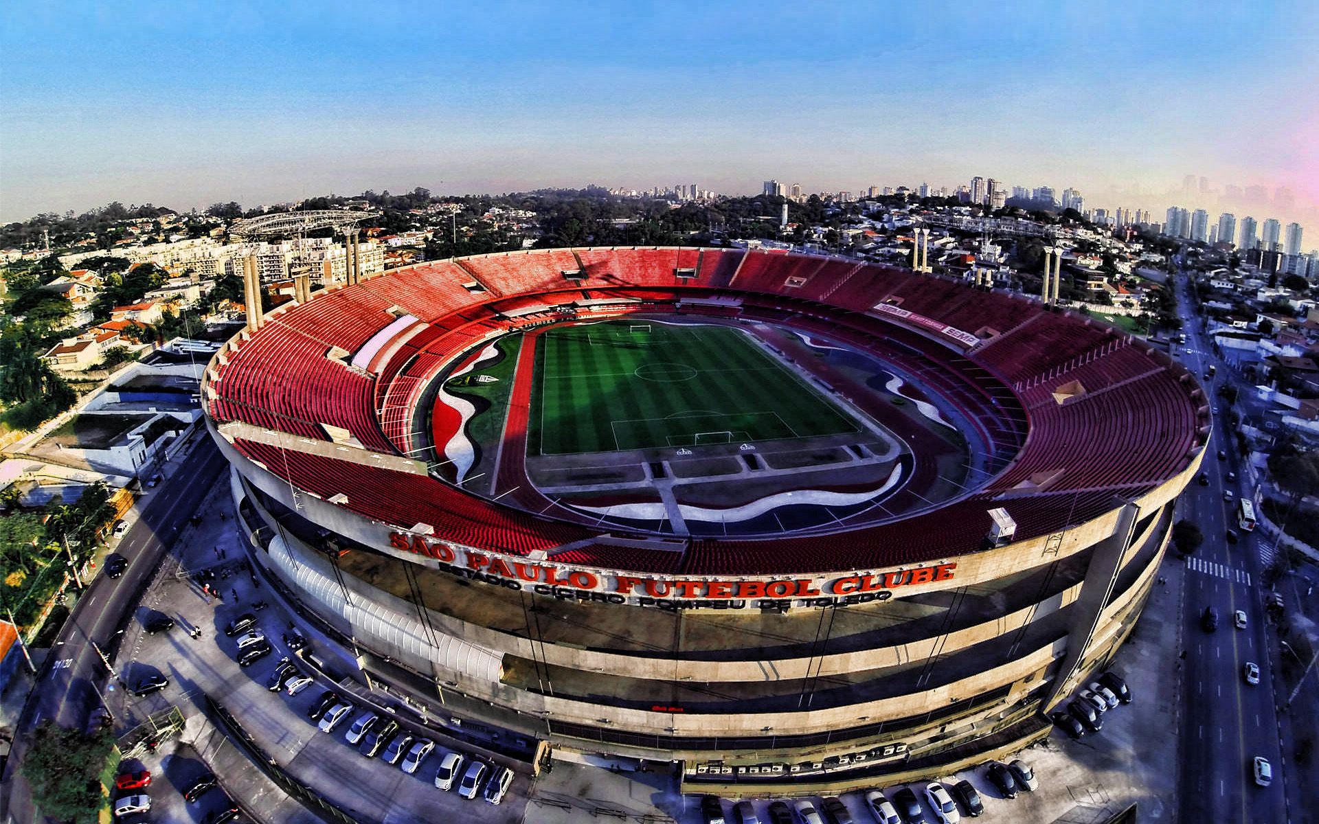 Download wallpaper Morumbi, aerial view, soccer, Estadio do