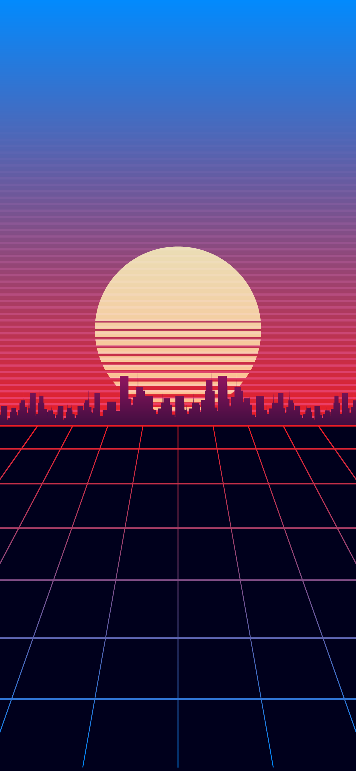Simple sunset retro wave wallpaper