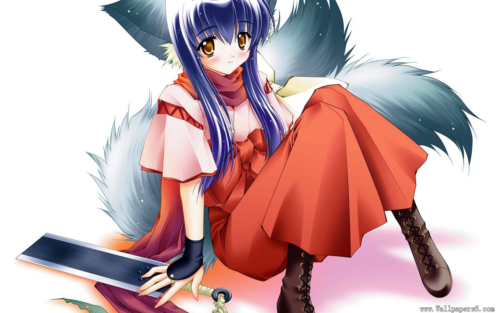 Anime Werewolf Girl HD wallpaper