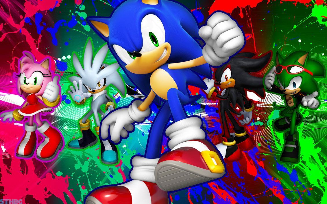 Sonic, Shadow, Silver, Scourge And Amy