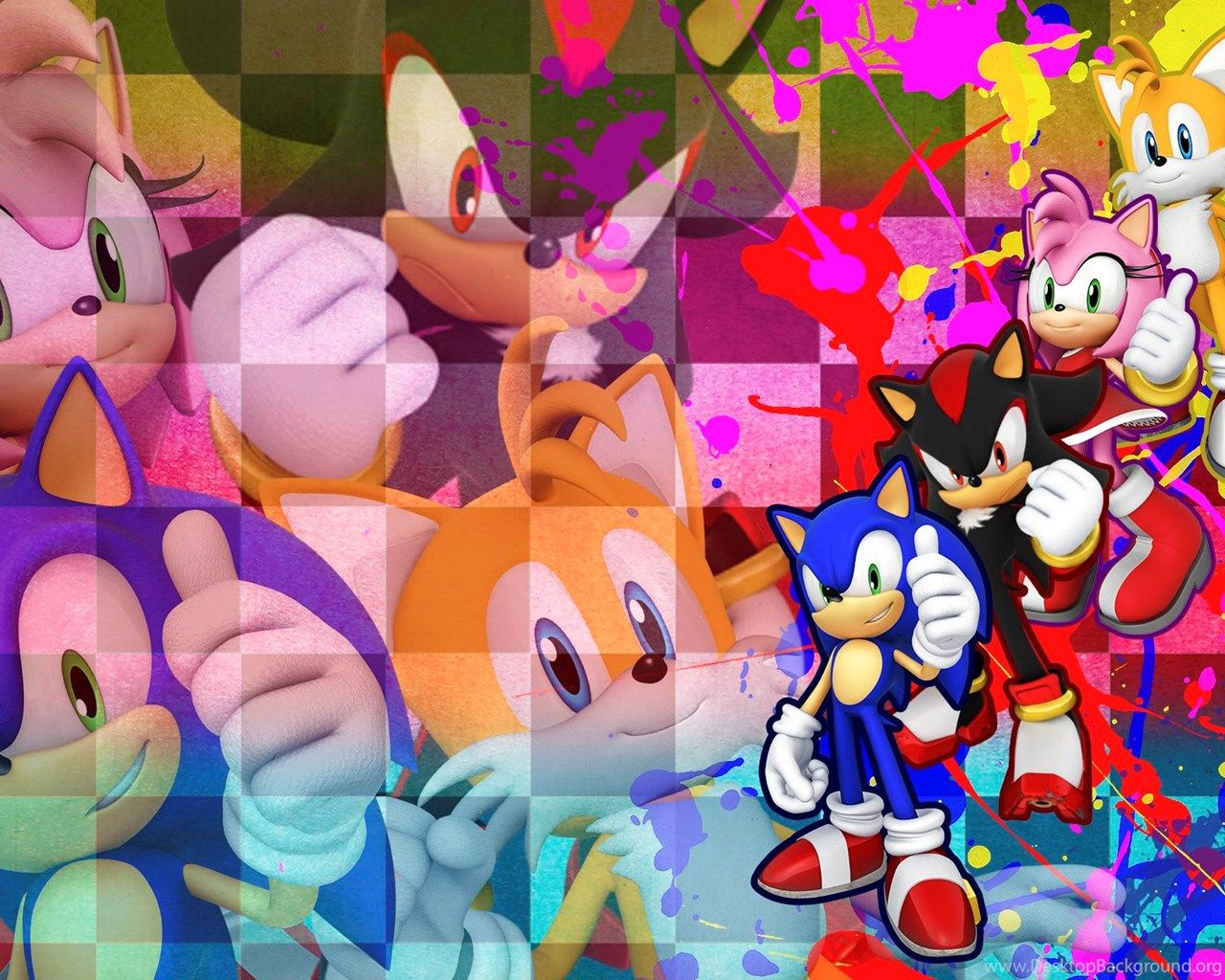 Sonic, Shadow, Amy And Tails Wallpaper By SonicTheHedgehogBG On
