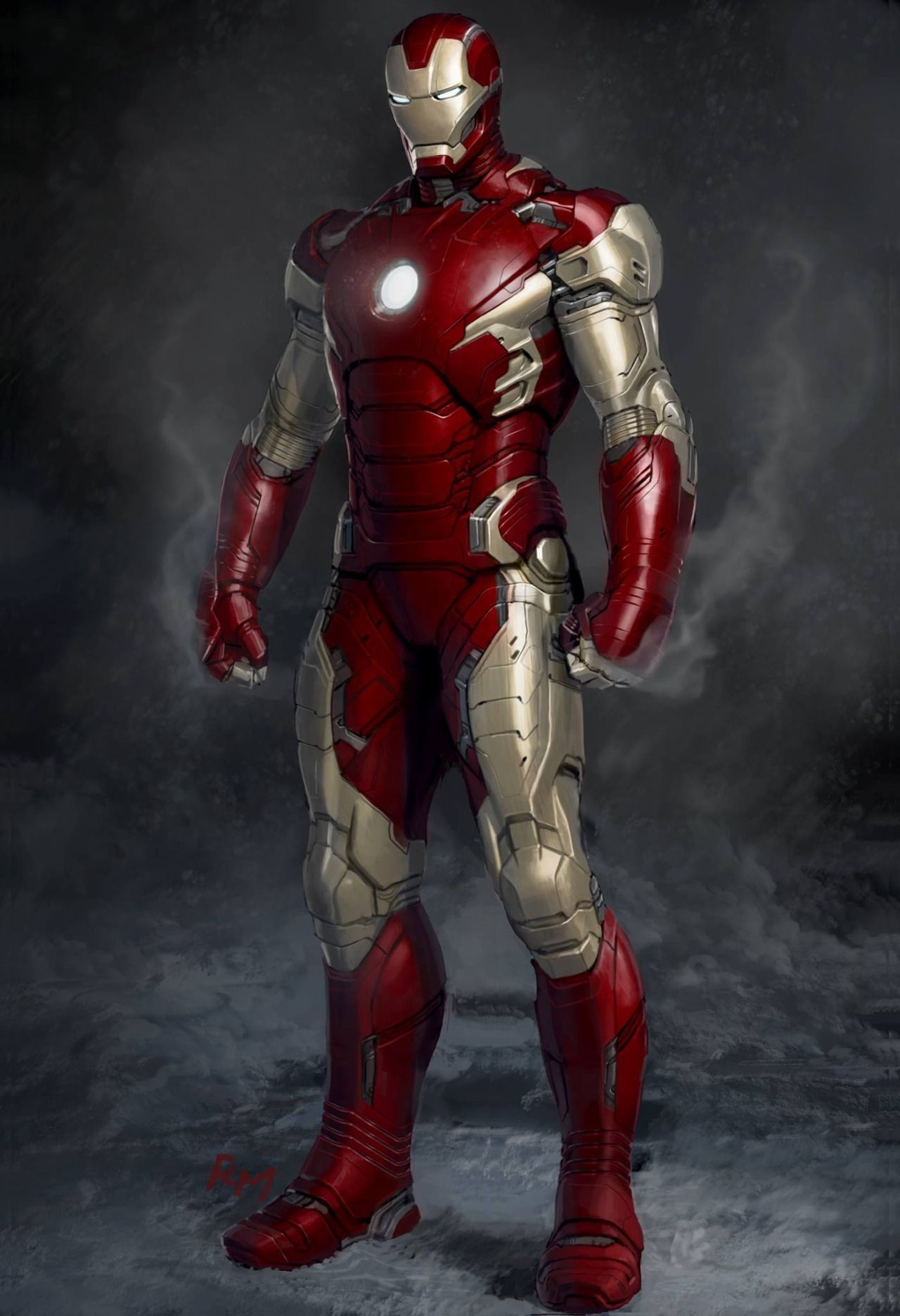 Avengers: Age of Ultron Man Mark 45 by Ryan Meinerding (character design by Phil Saunders) *. Iron man art, Iron man wallpaper, Marvel iron man