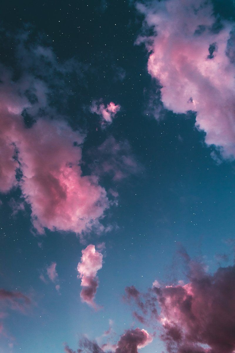 Pink And Blue Clouds Wallpaper