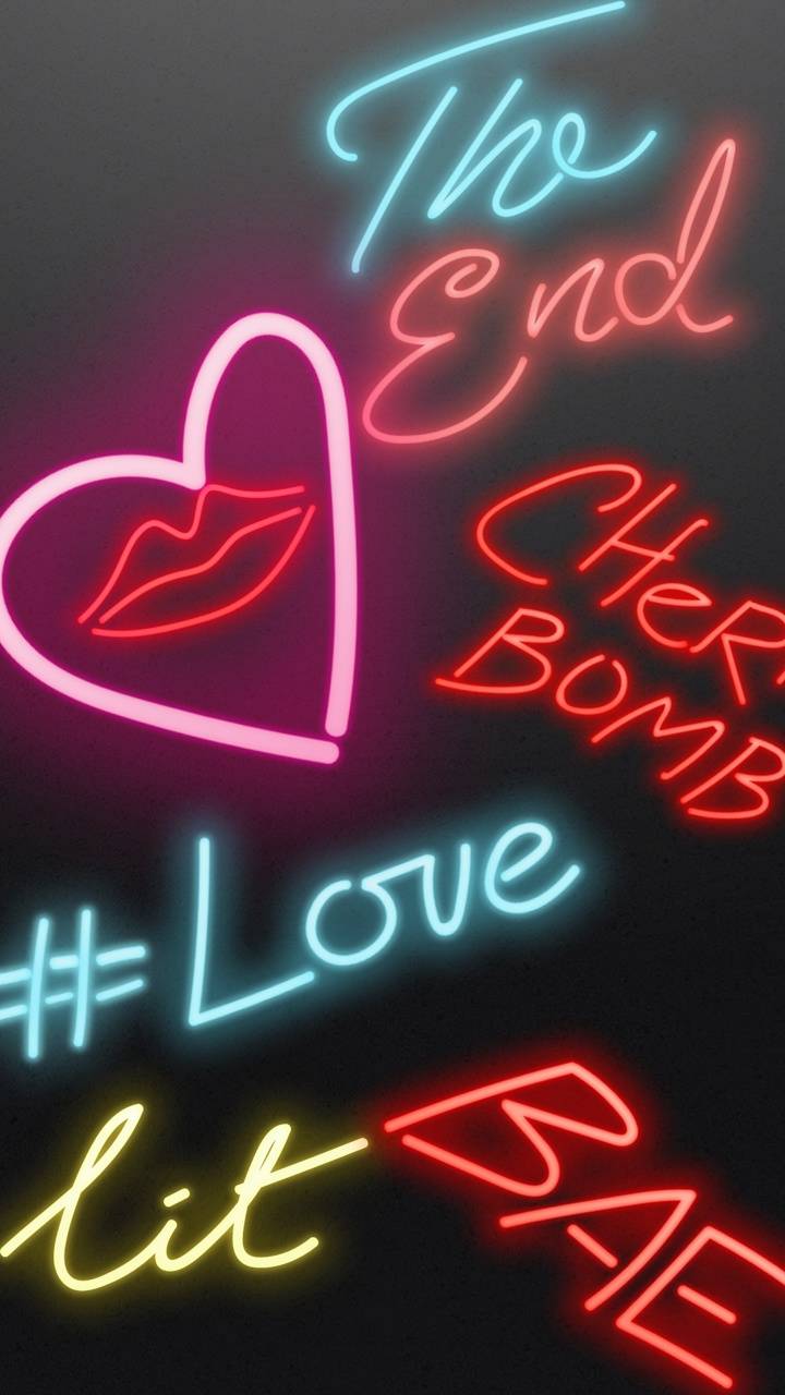 Neon love wallpaper